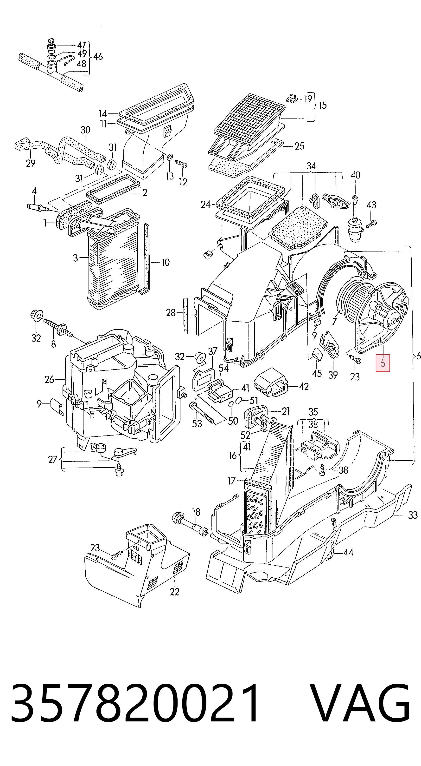 357820021 VAG Motor de ventilador de forno (de aquecedor de salão)