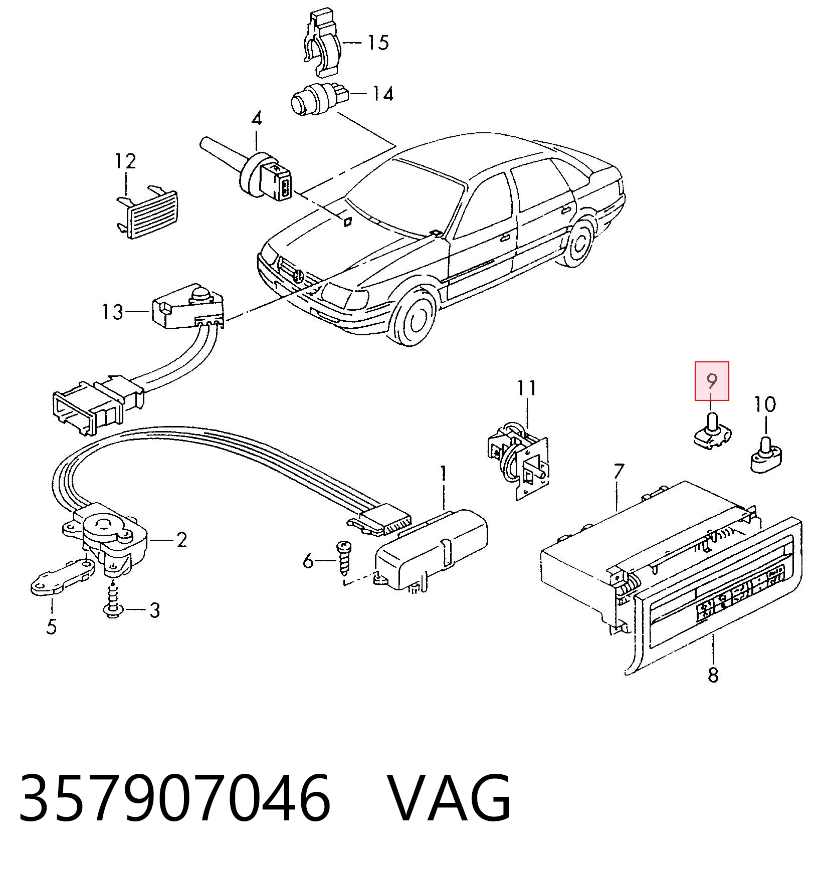 Unidade de controlo dos modos de aquecimento/condicionamento Volkswagen Passat  3A2, 351, 312 ao melhor preço