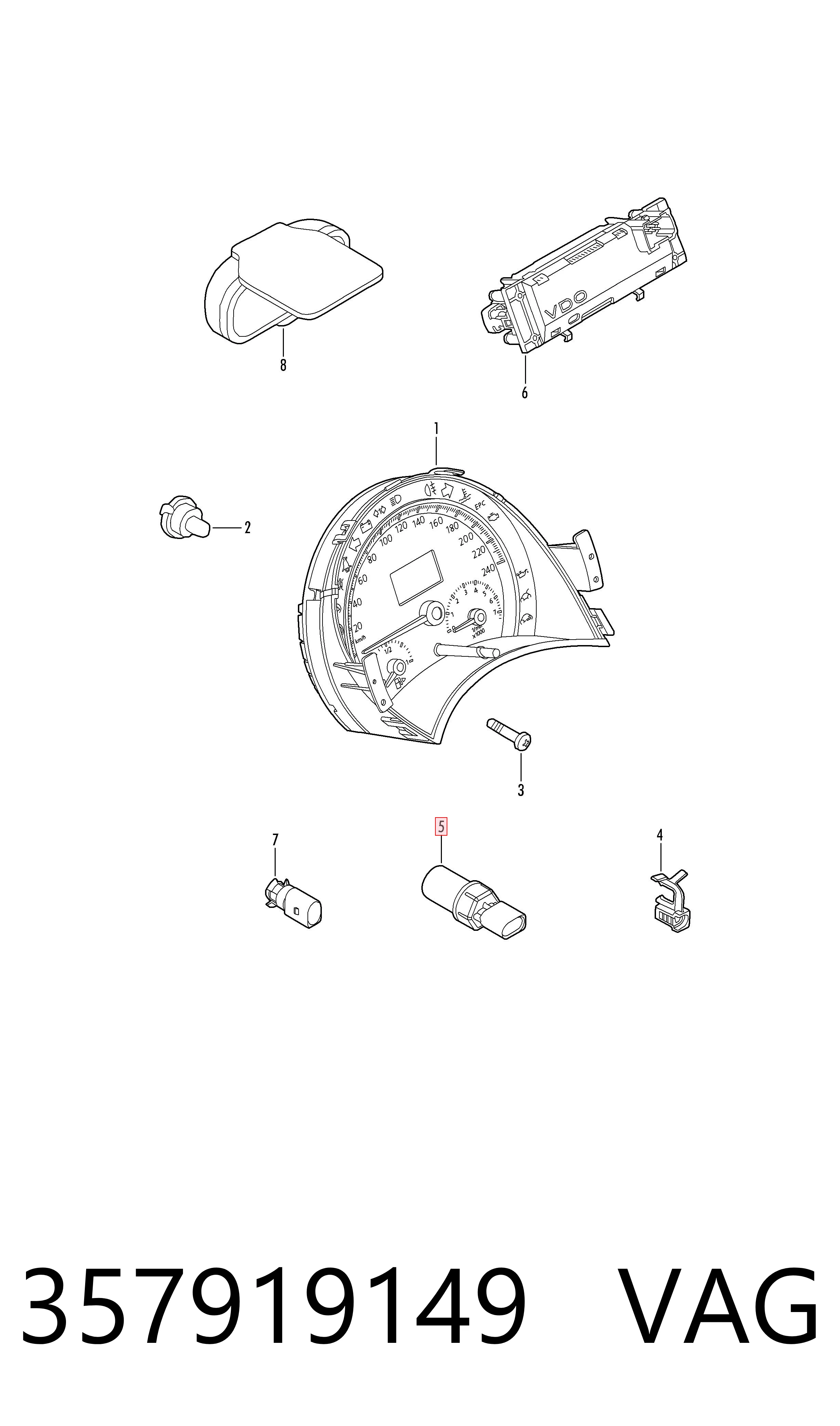 357919149 VAG Sensor de velocidade