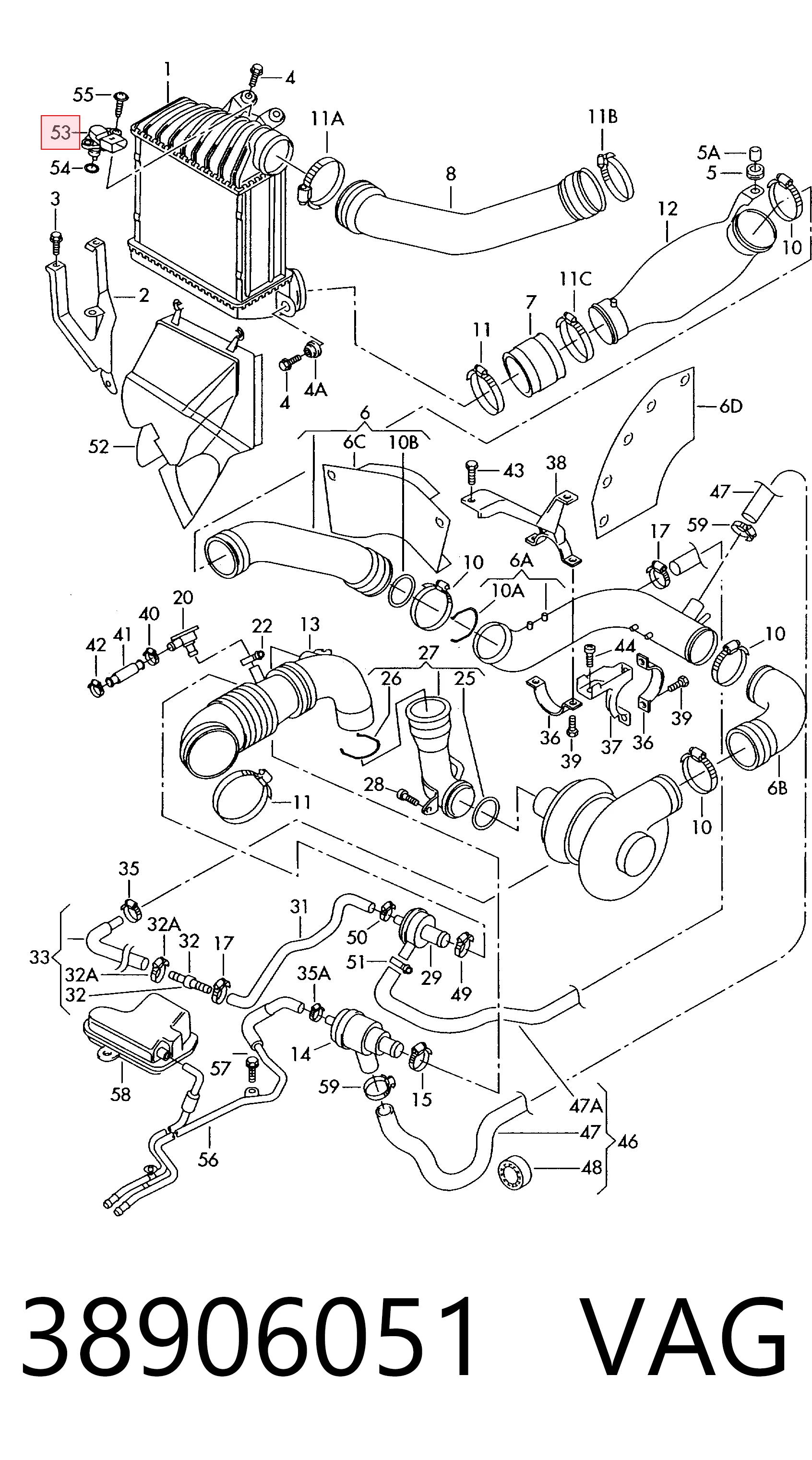 38906051 VAG Sensor de pressão de supercompressão