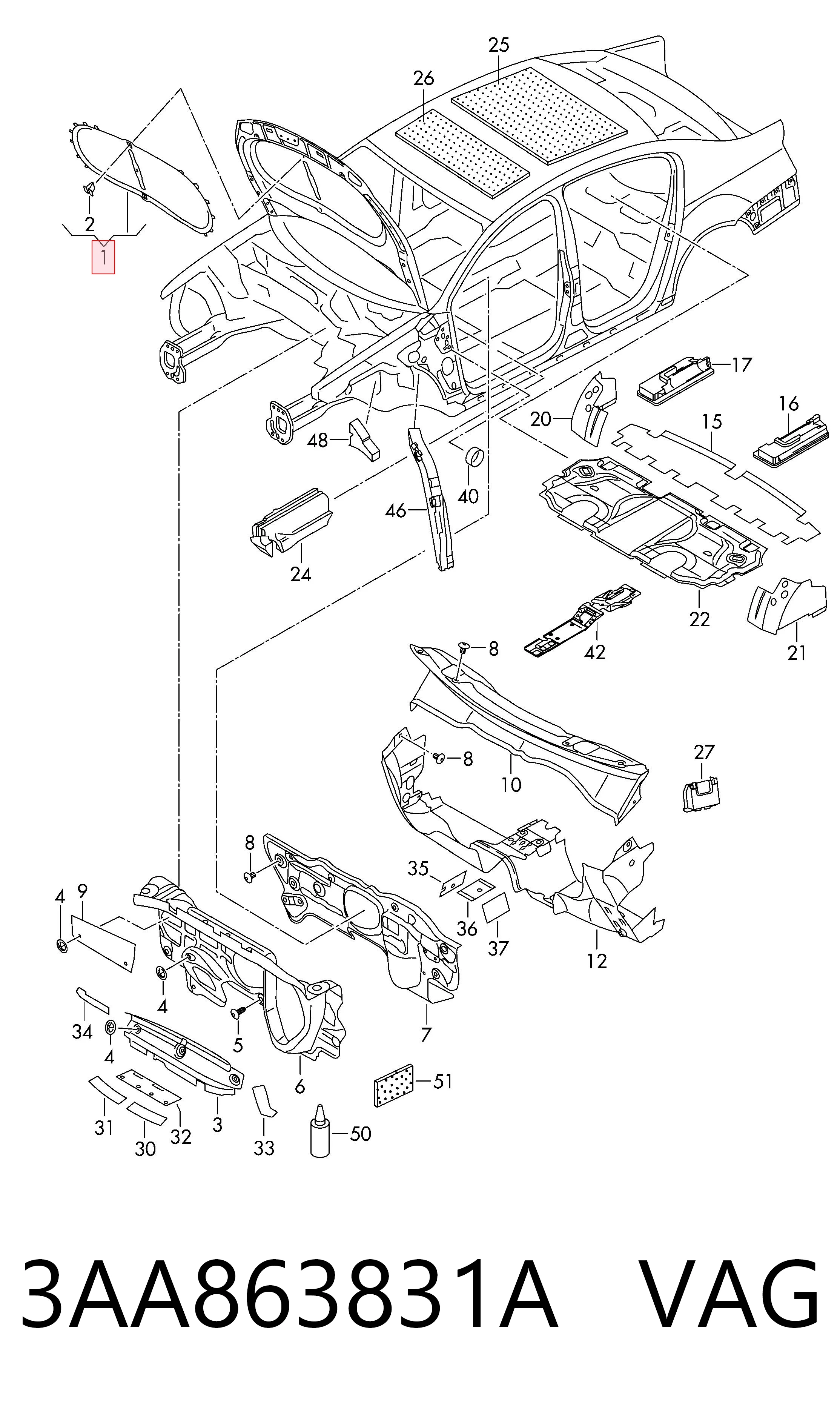Compre Isolamento de ruído da capota Volkswagen Passat 