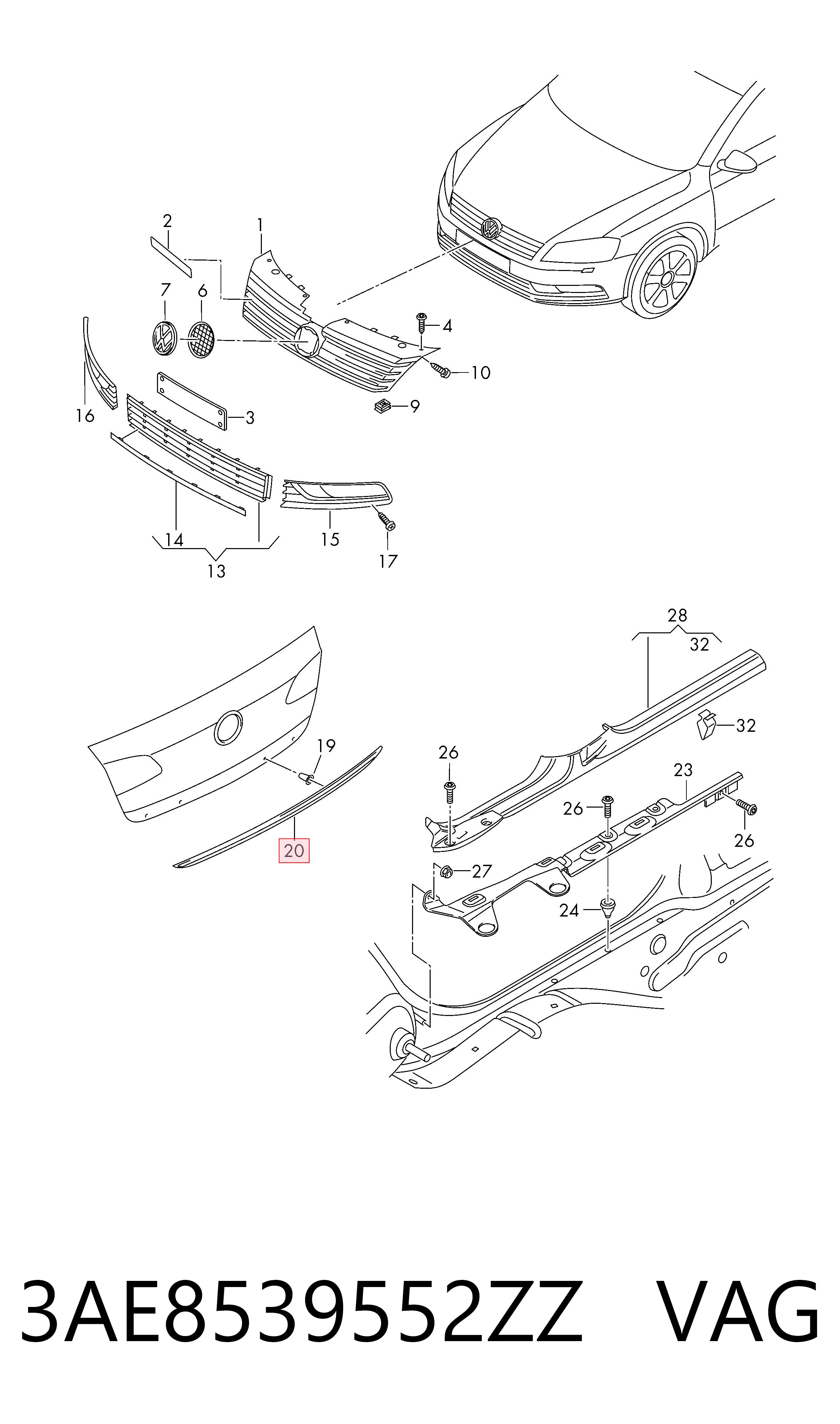 3AE8539552ZZ VAG