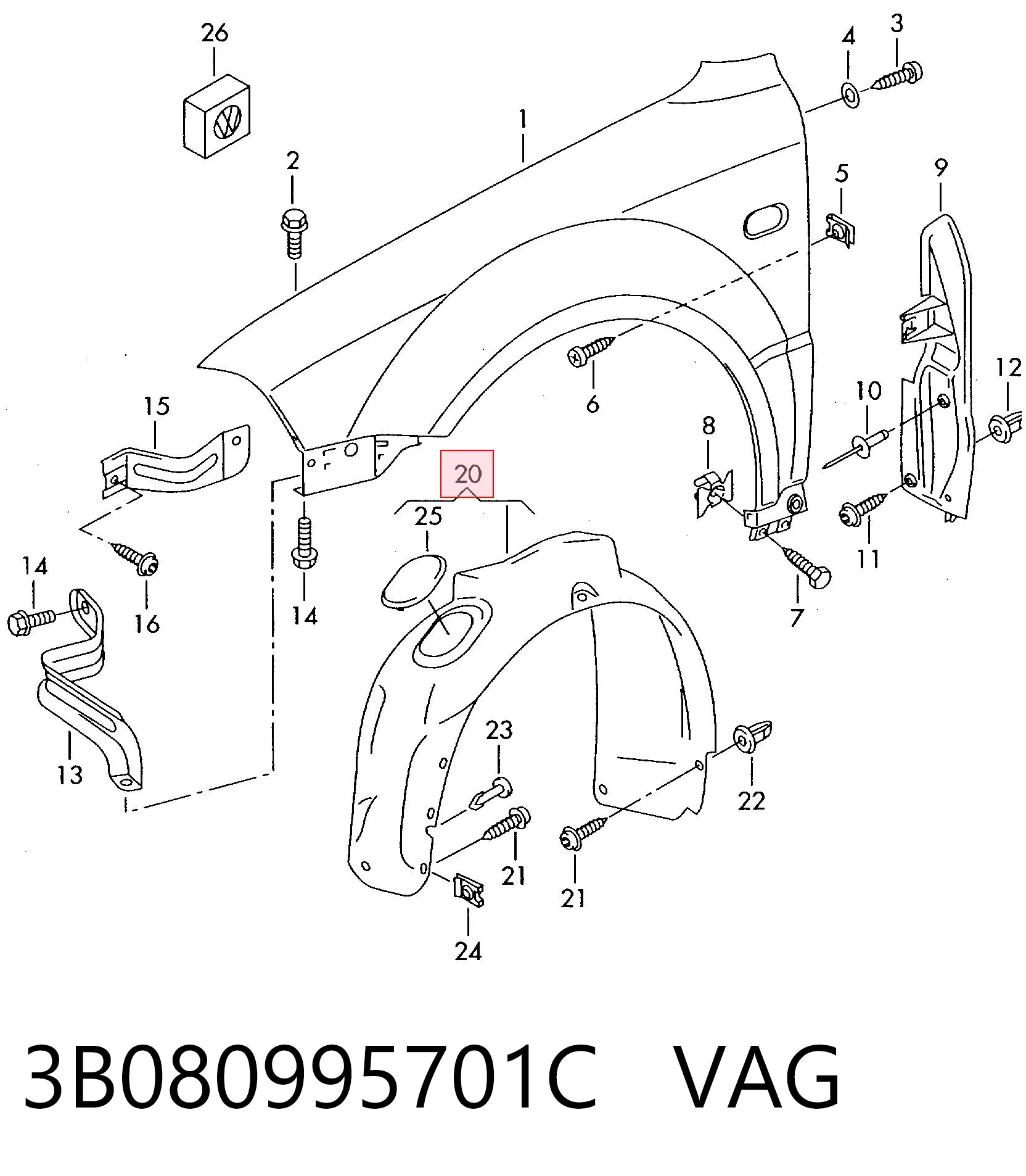 3B080995701C VAG