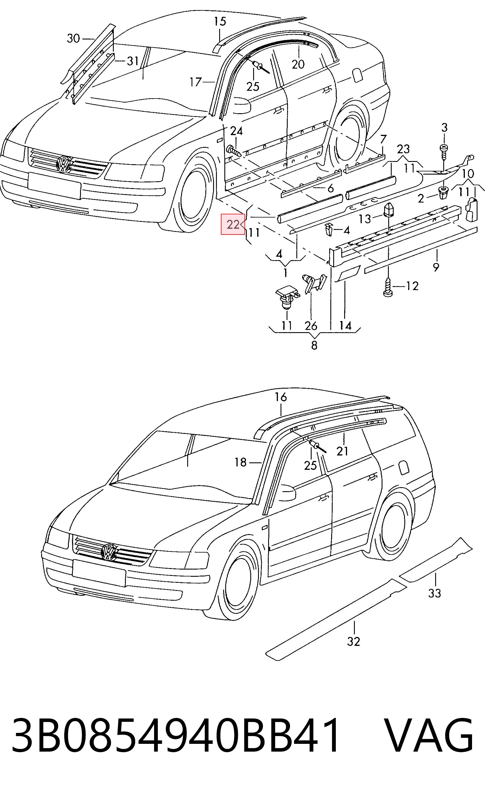 3B0854940BB41 VAG