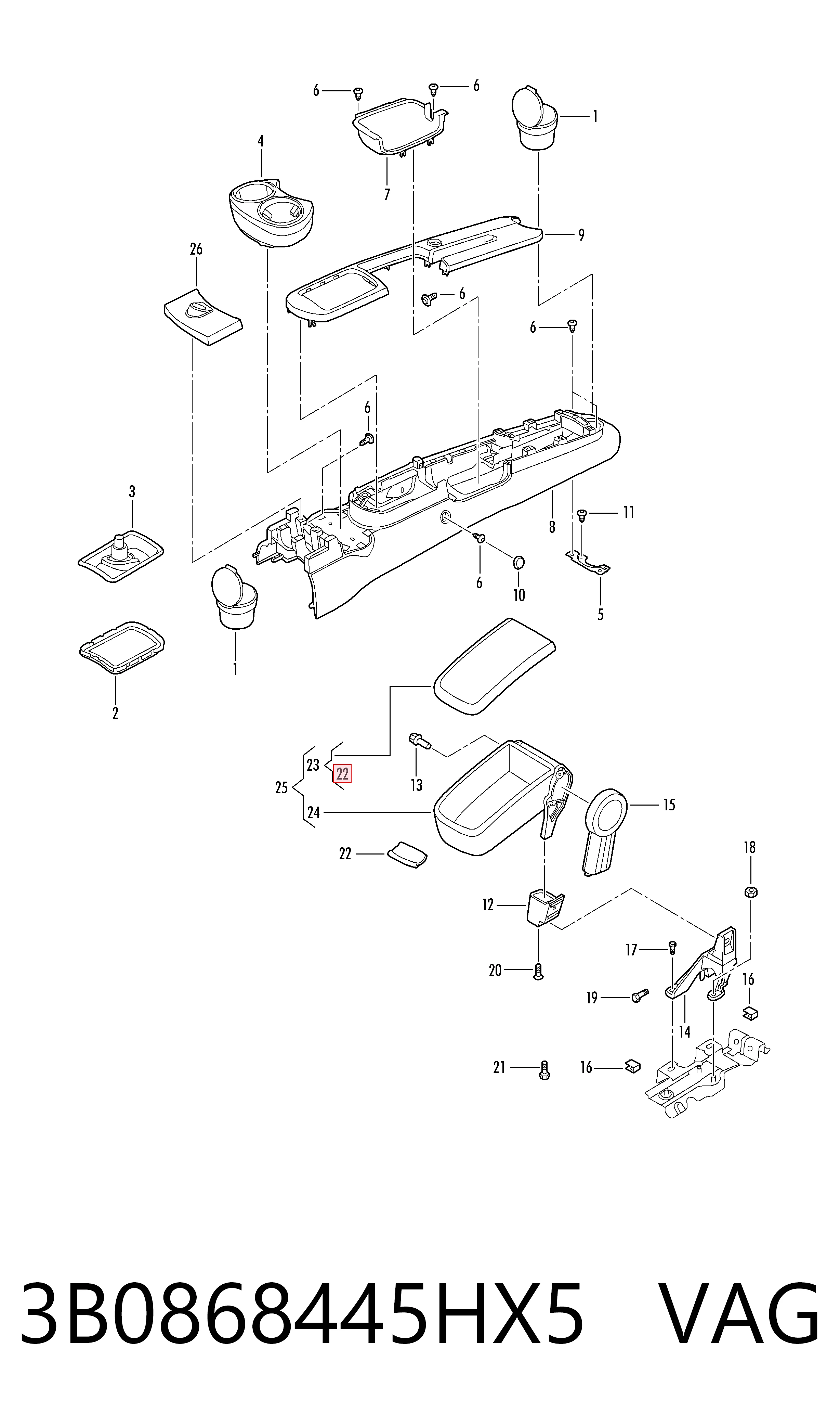 3B0868445HX5 VAG