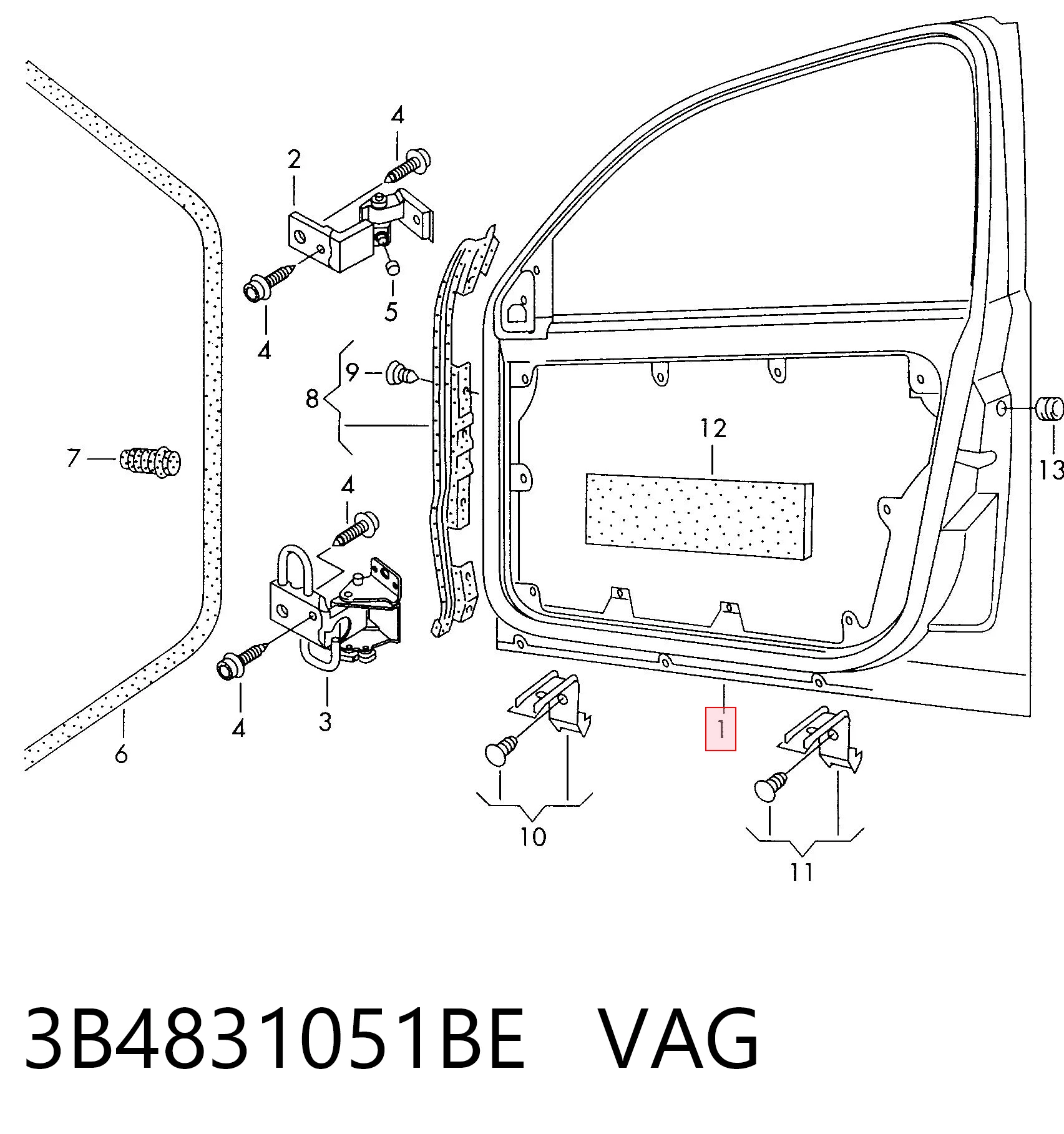 Porta dianteira esquerda para Skoda SuperB I 3U4
