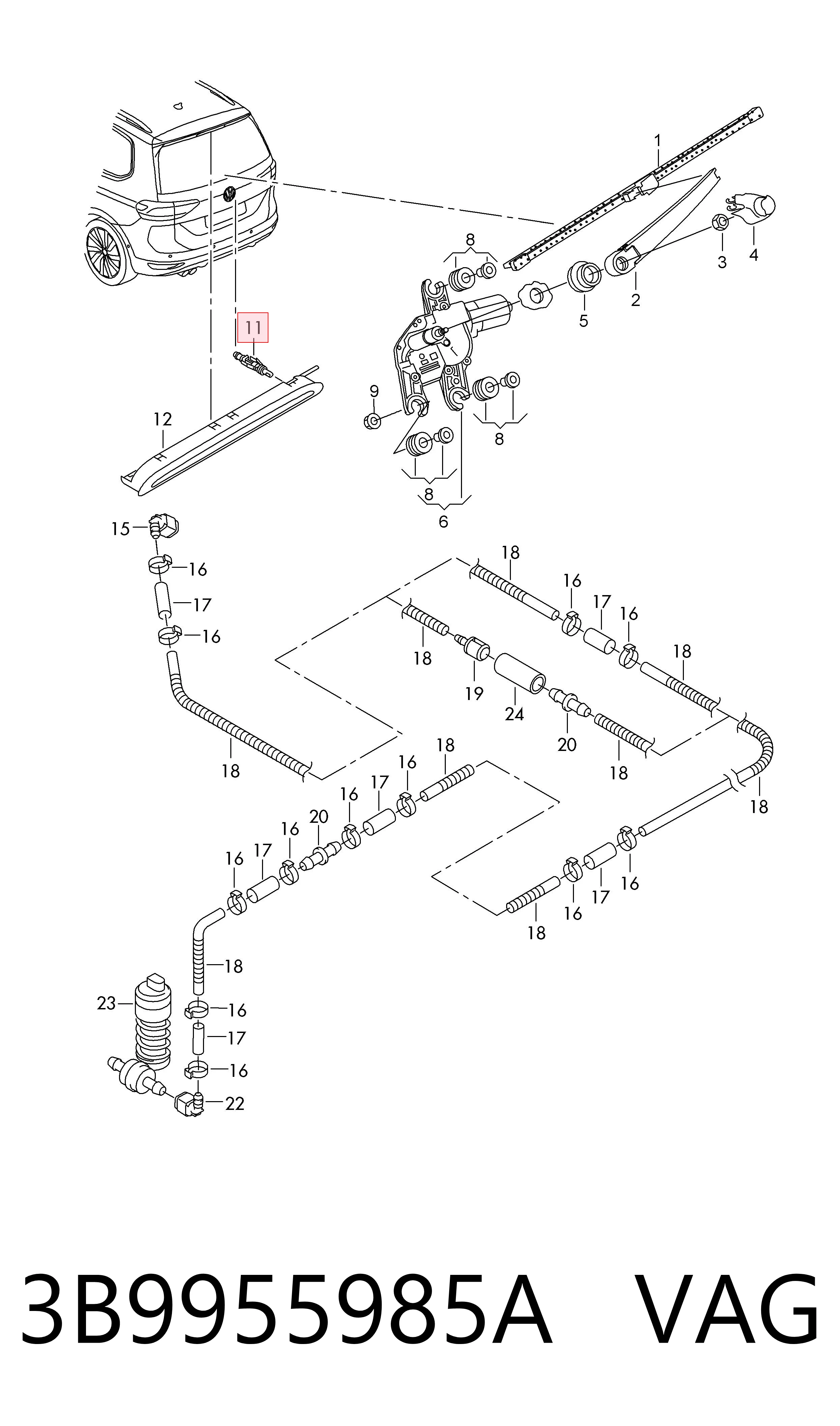 Injetor de fluido para lavador de vidro traseiro VAG 3B9955985A preço, a partir de 5,83 USD