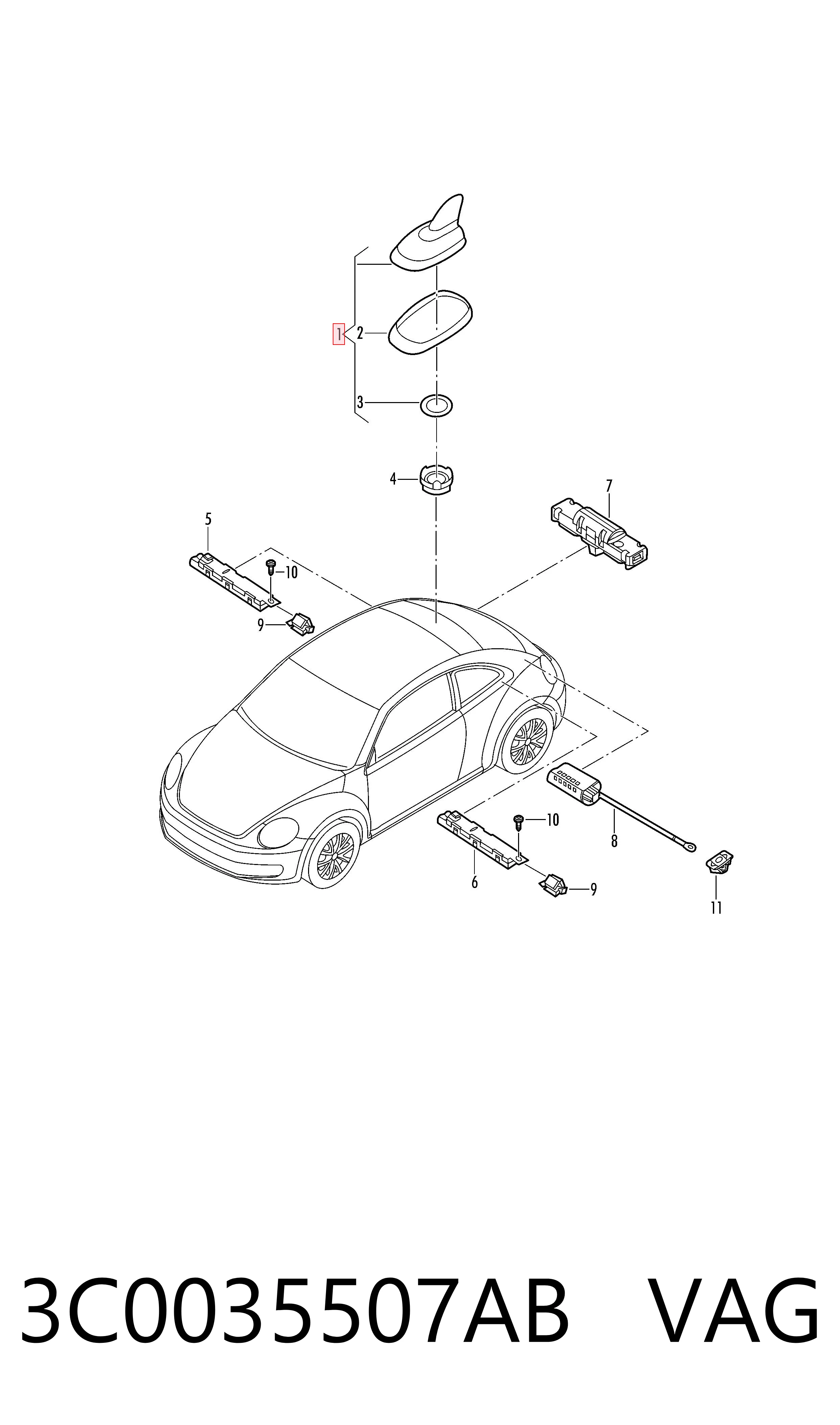 3C0035507AB VAG Antena