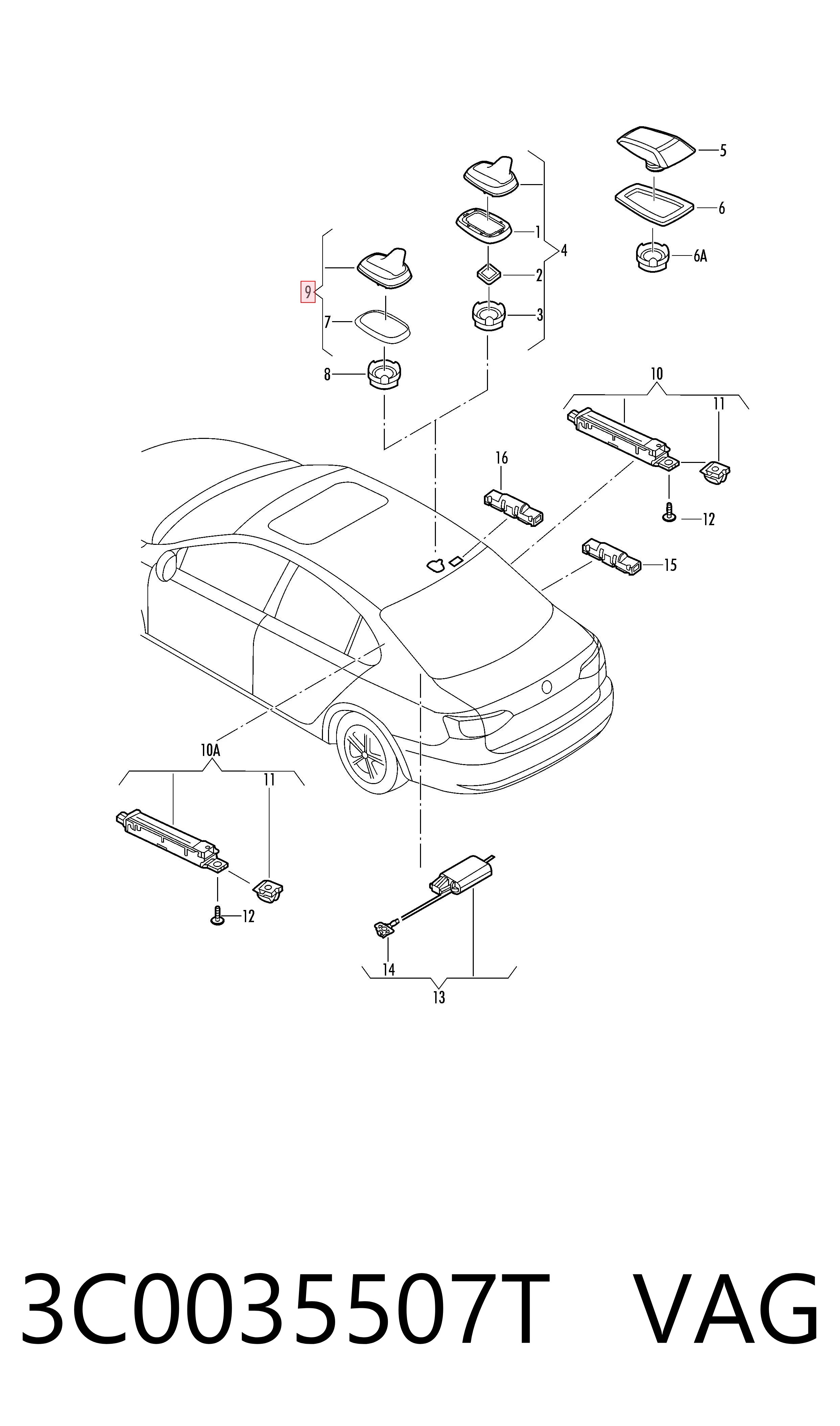 3C0035507T VAG Antena