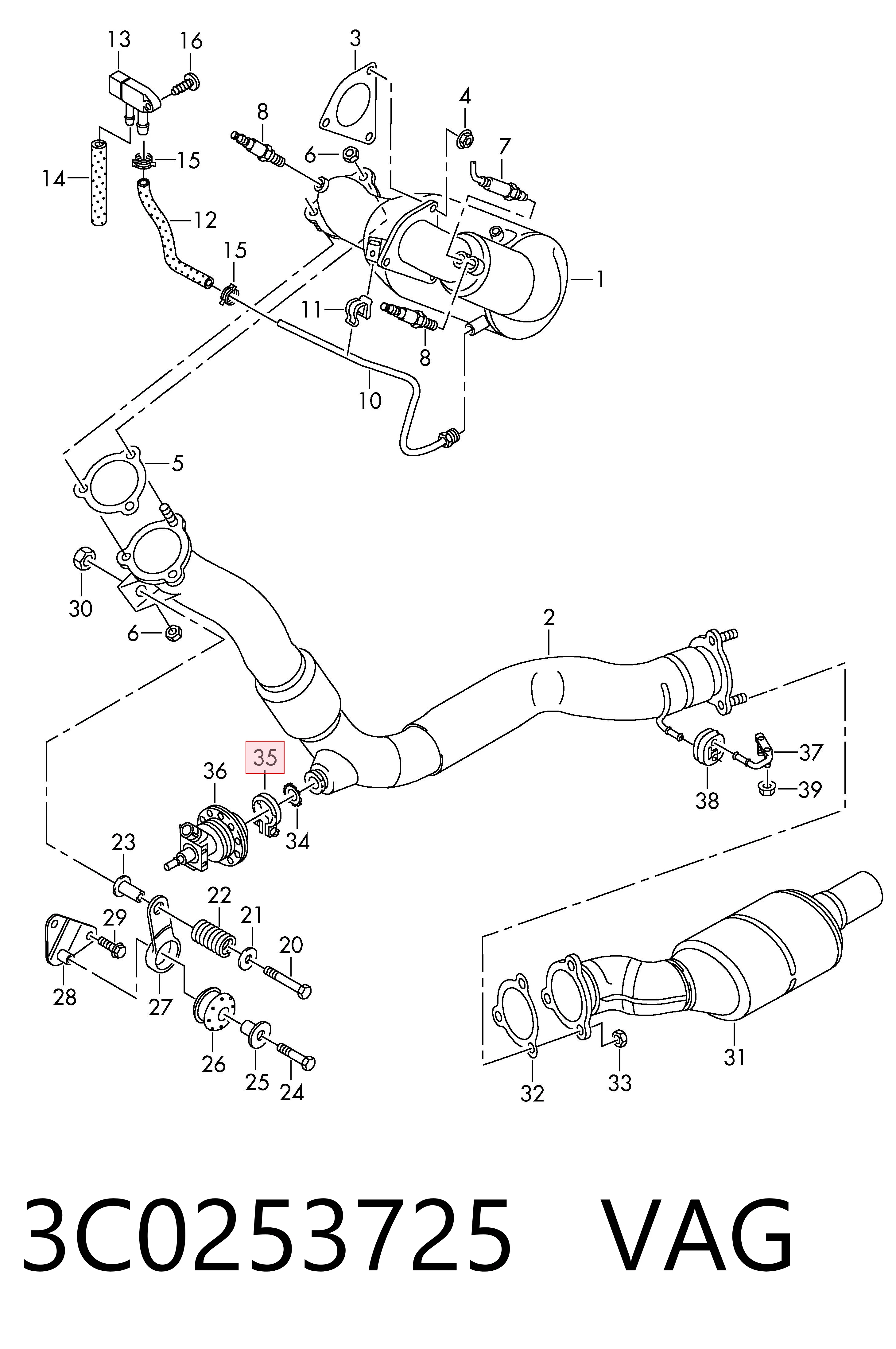 9823743580 Fiat/Alfa/Lancia Braçadeira de união de tubo coletor de escape