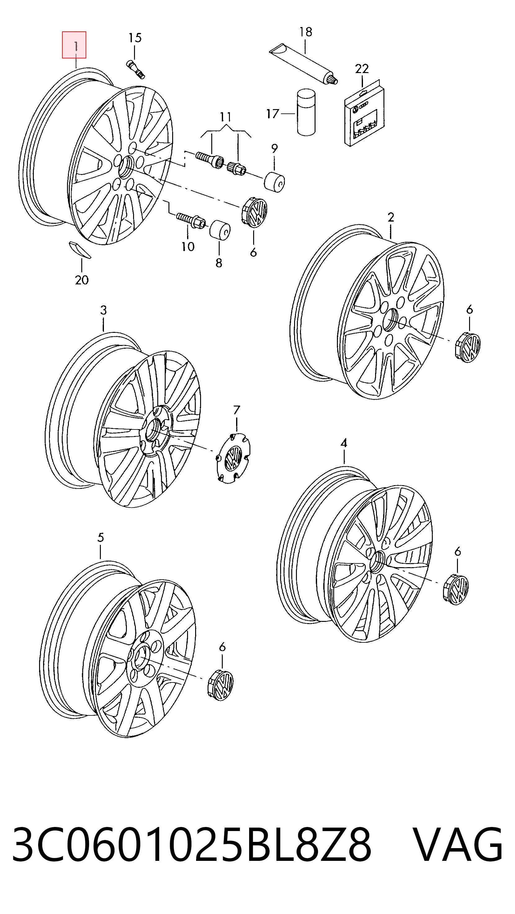 3C0601025BL8Z8 VAG