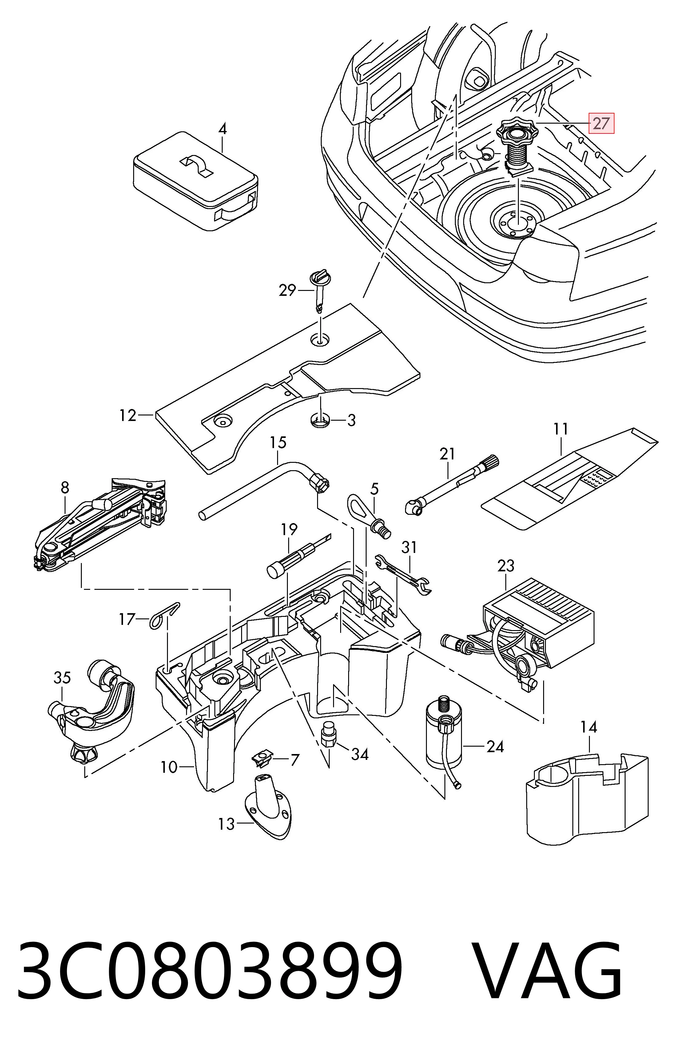 3C0803899 VAG Parafuso