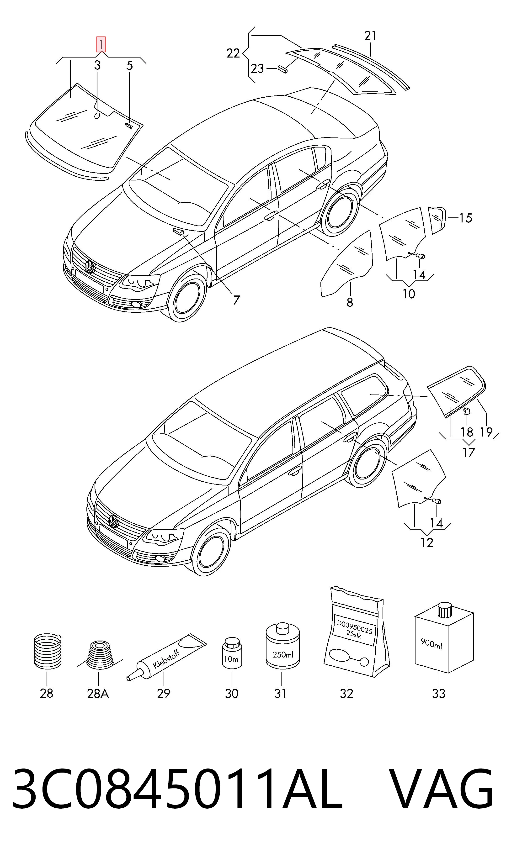  Pára-brisas Volkswagen Passat B7 carrinha (365) (2010 - 2015) B7