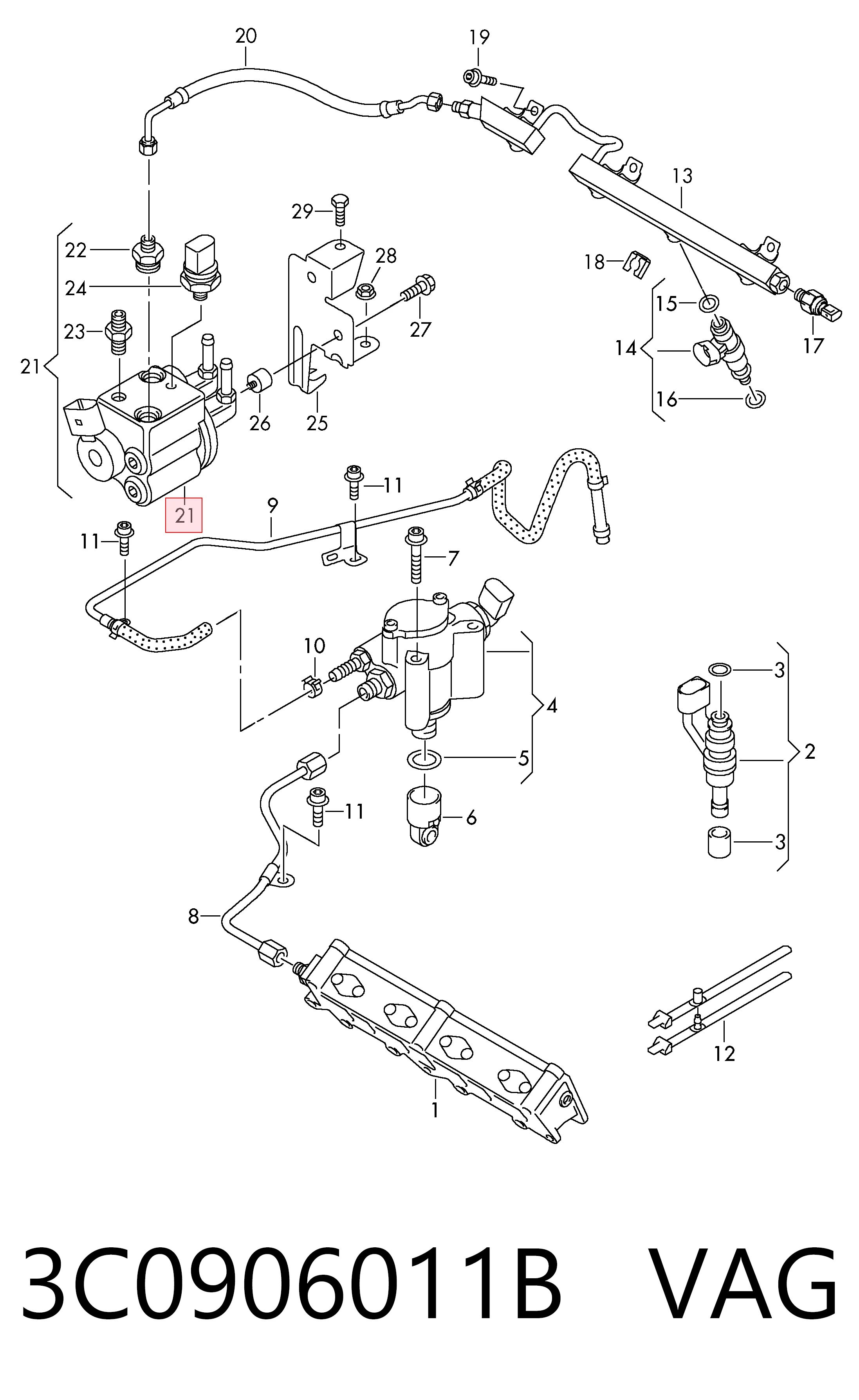 Regulador de pressão de combustível na régua de injectores Volkswagen Touran I 1T1, 1T2 ao melhor preço