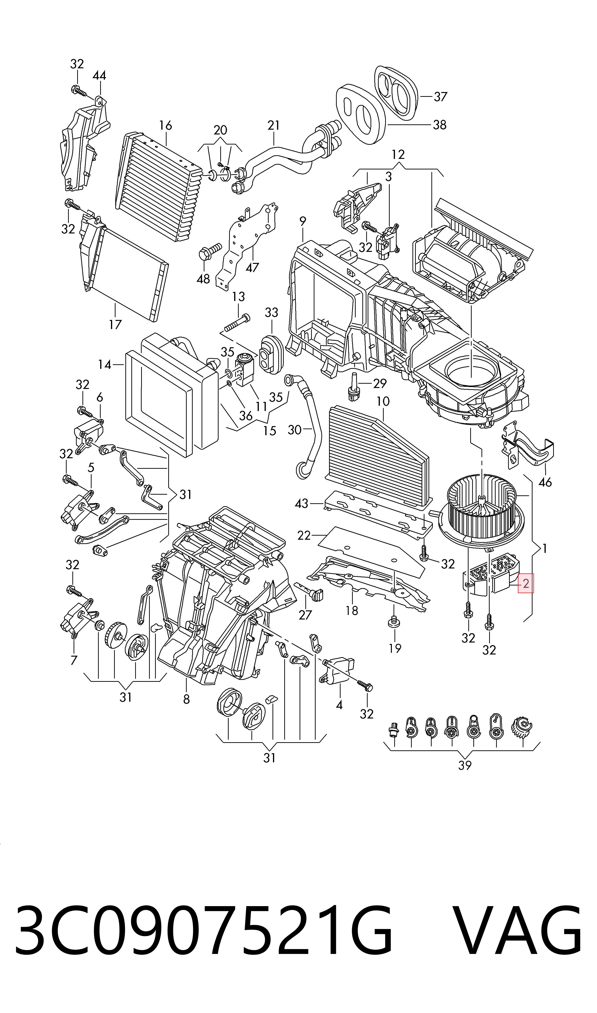 Compre 3C0907521G VAG Resistor (resistência) de ventilador de forno (de aquecedor de salão)