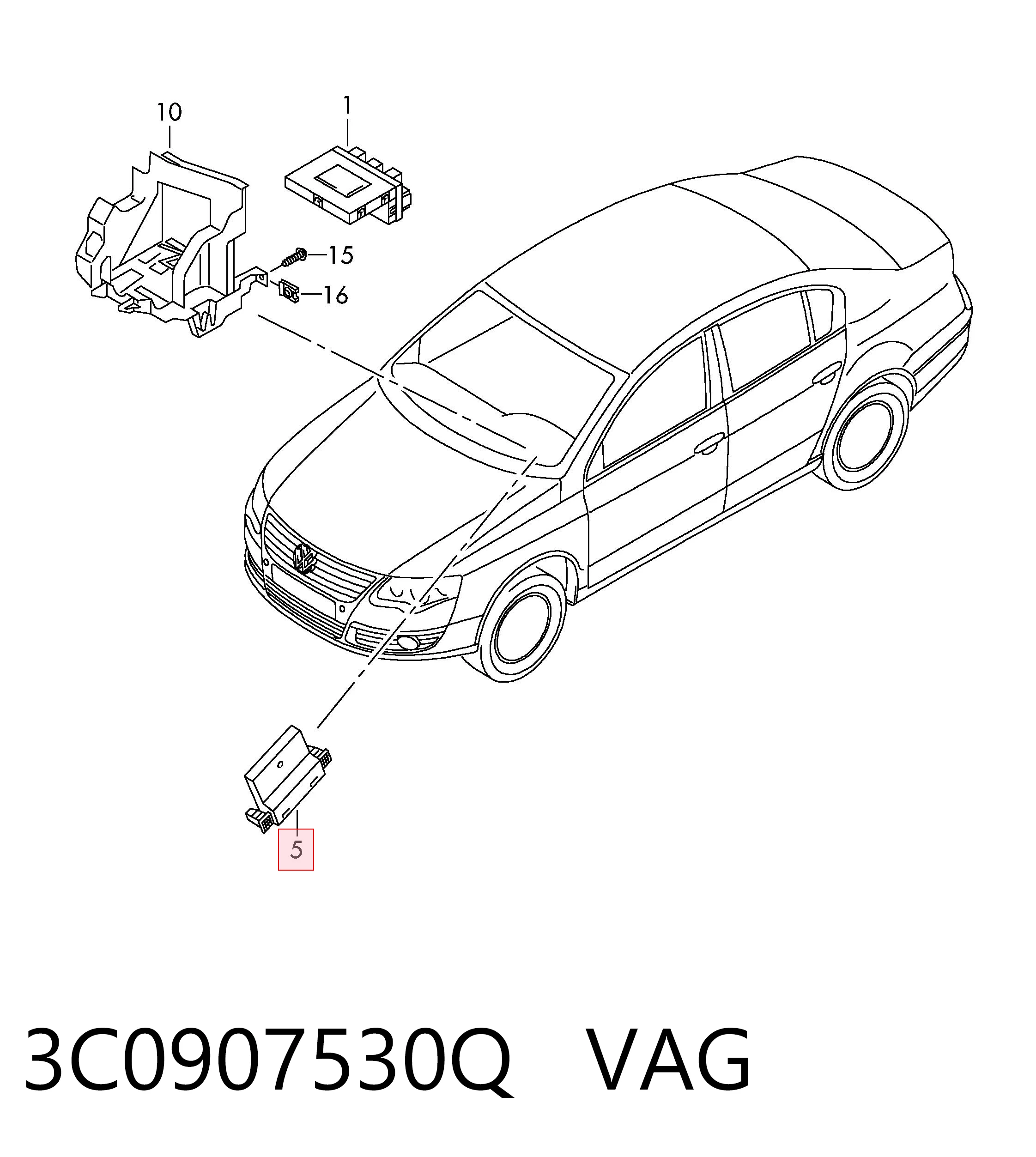 3C0907530Q VAG Módulo "Interface de diagnóstico"
