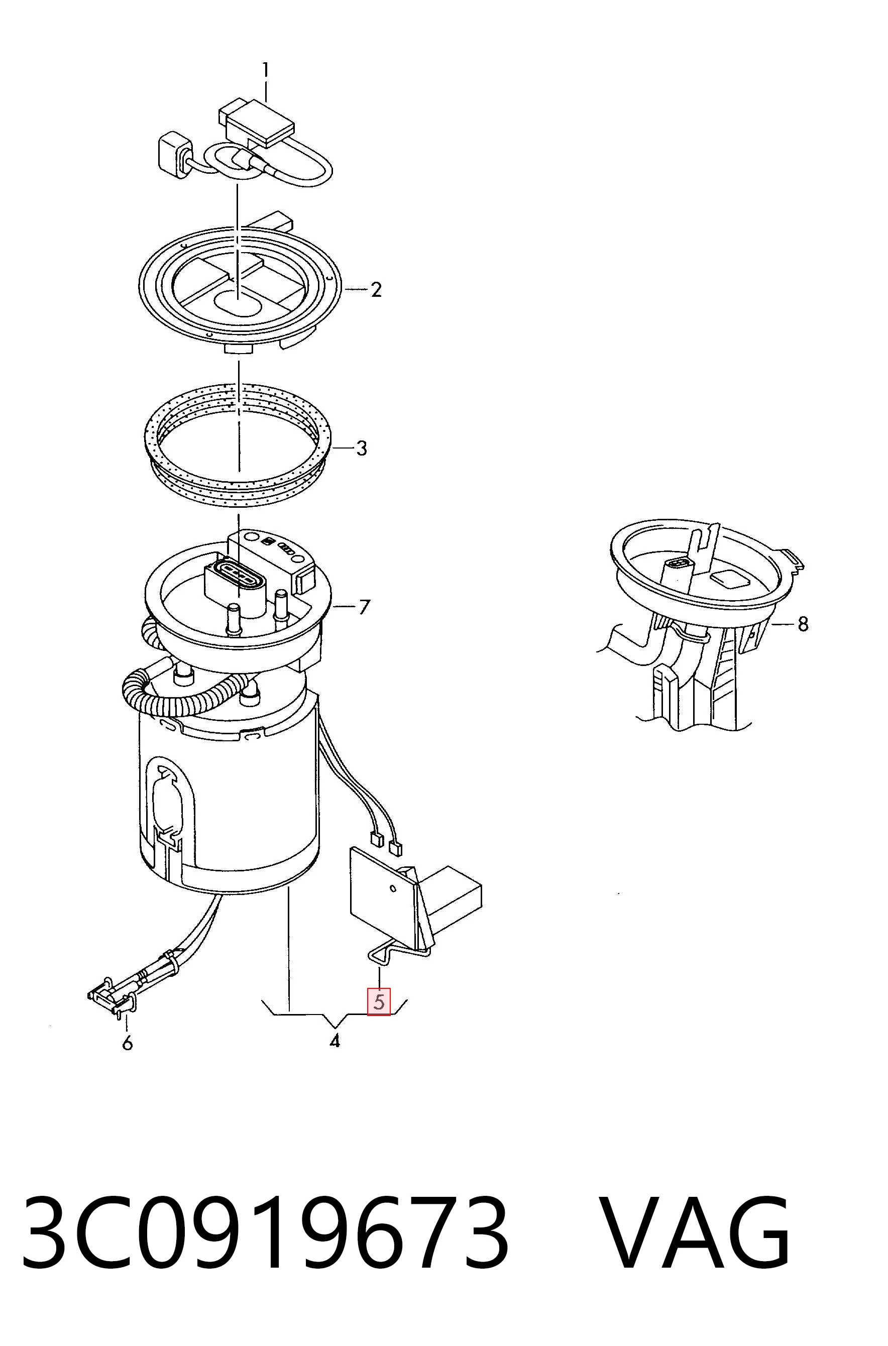 Sensor do nível de combustível no tanque VAG 3C0919673 preço, a partir de 210,87 USD