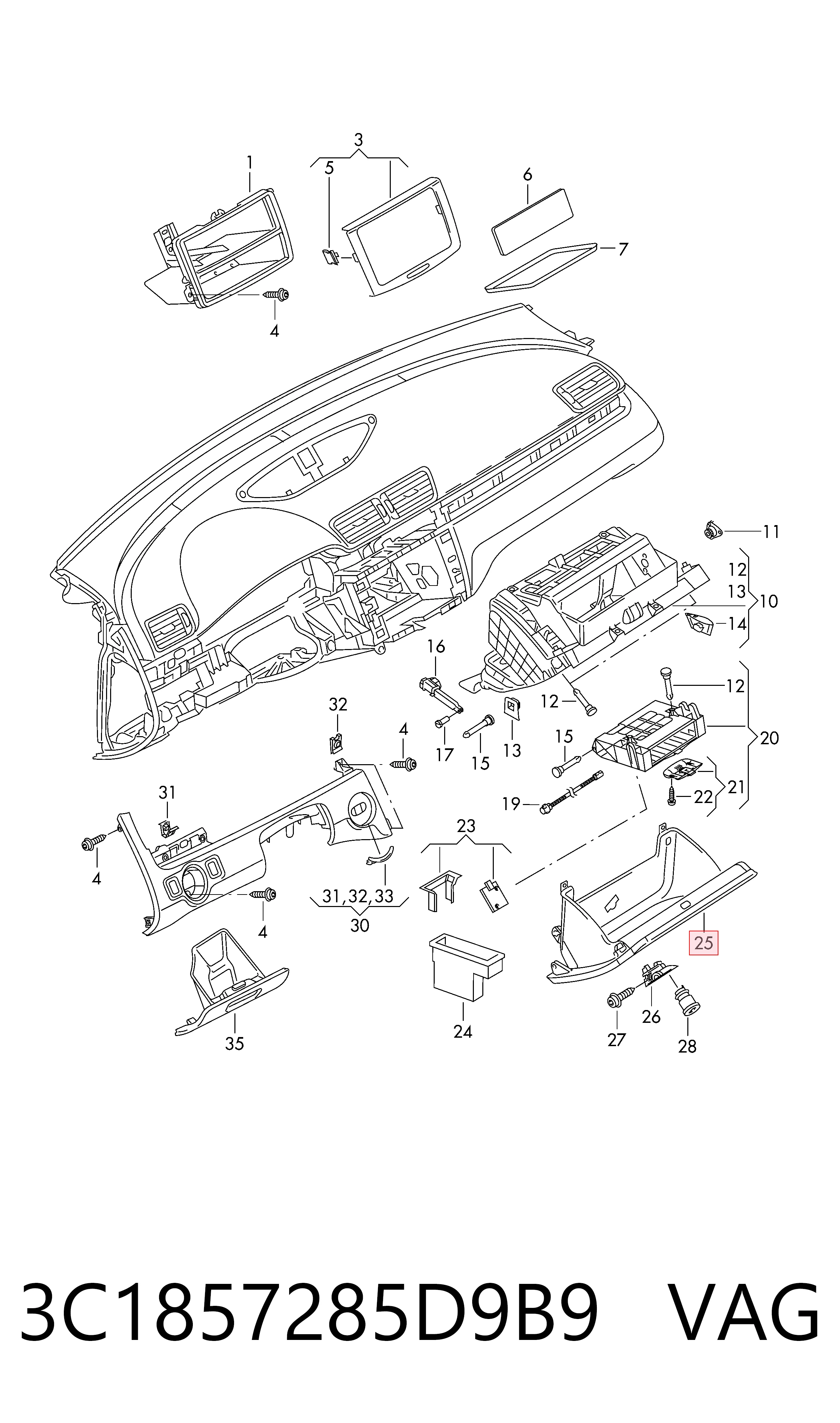 Tampa da caixa para luvas (porta-luvas) Volkswagen Passat preço, a partir de 27,83 USD