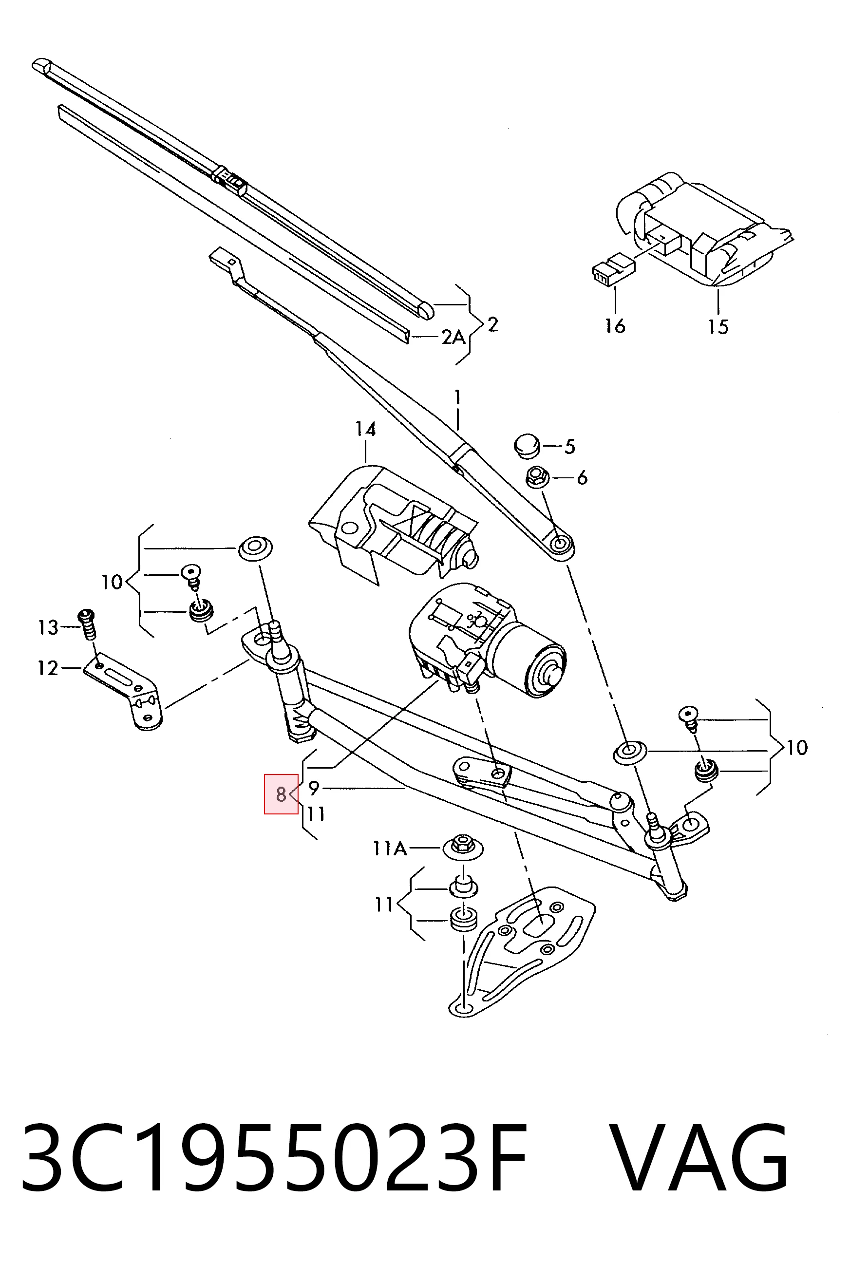 Trapézio de limpador pára-brisas Volkswagen Passat preço, a partir de 27,83 USD
