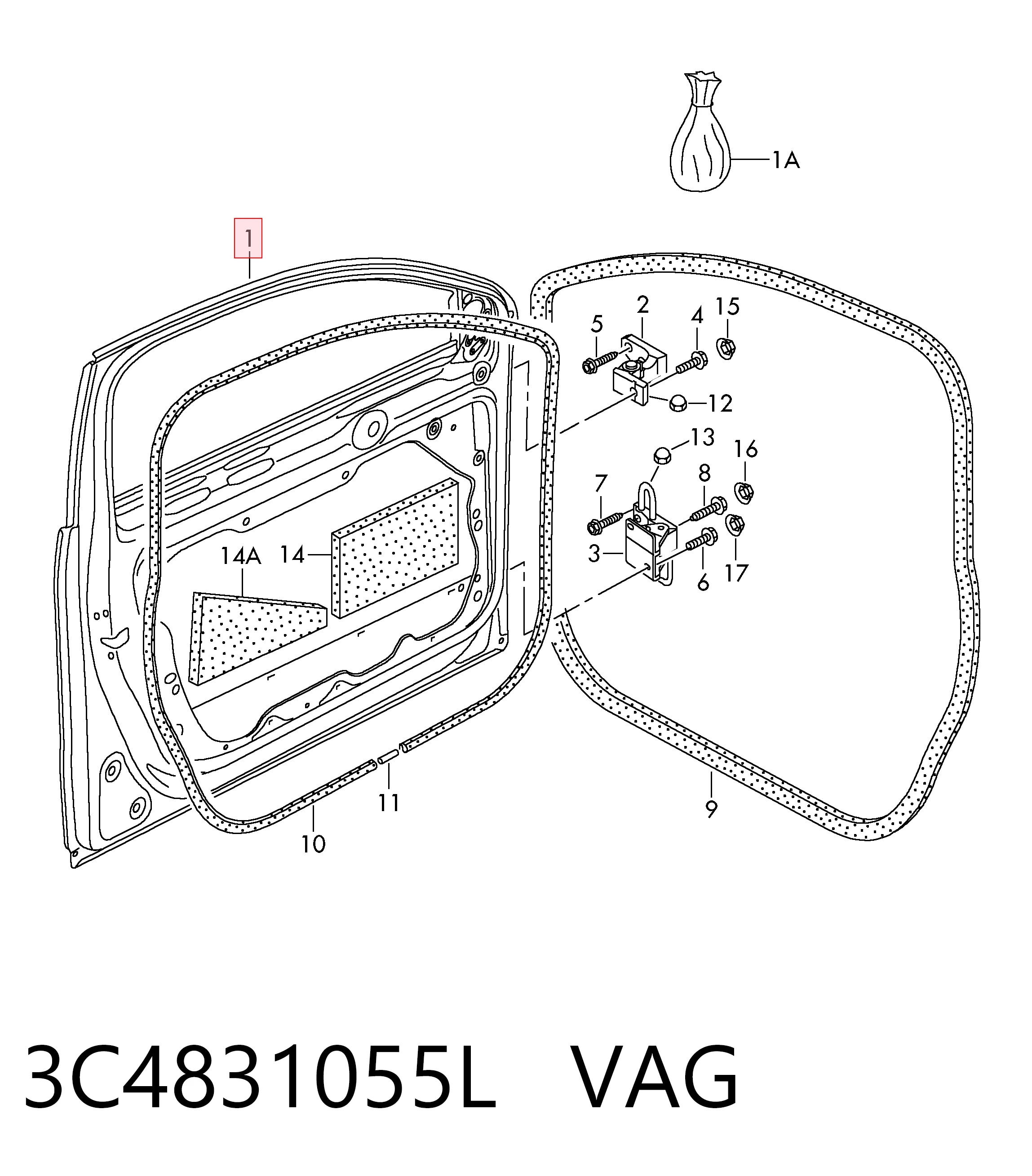 Porta dianteira esquerda para Volkswagen Passat B6 3C2