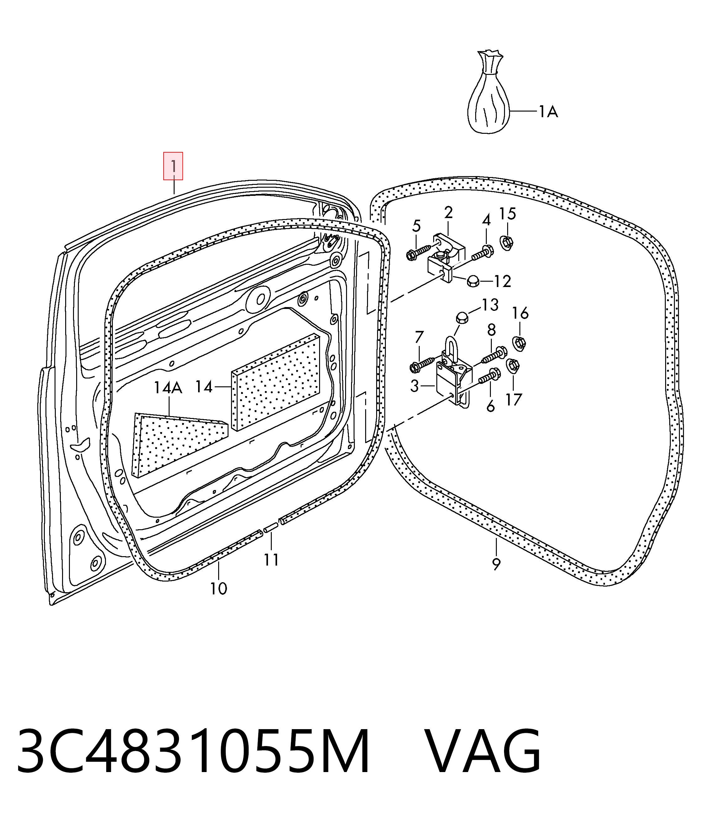 Porta dianteira esquerda Volkswagen Passat  3C2 ao melhor preço