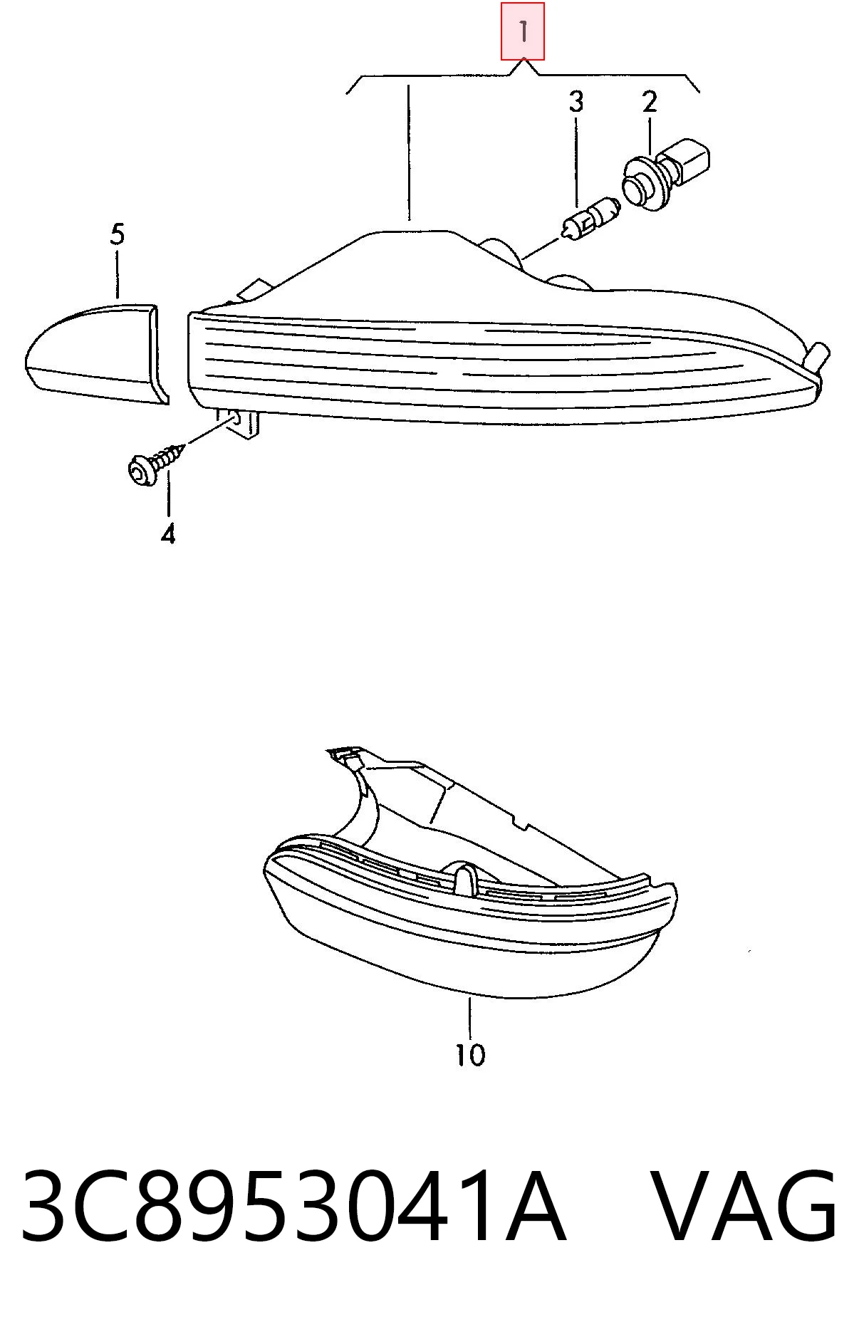 3C8953041A VAG Pisca-pisca esquerdo