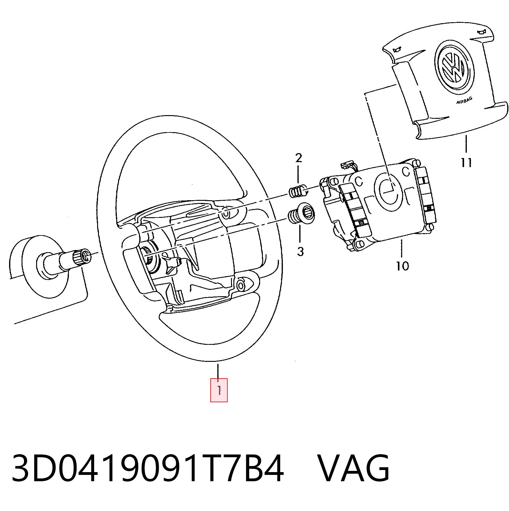 3D0419091T7B4 VAG Volante