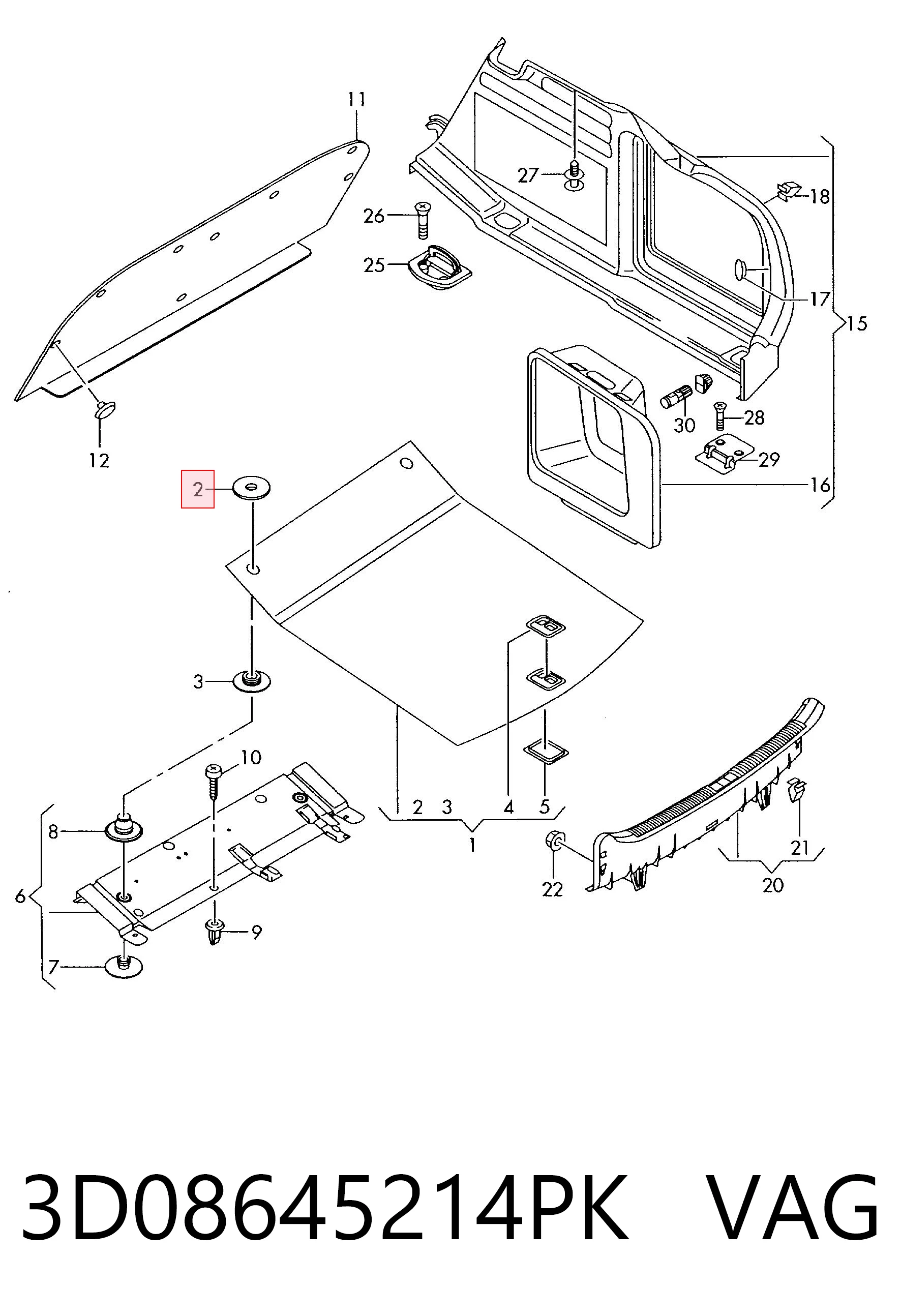 3D08645214PK VAG Gozno de fixação de carga