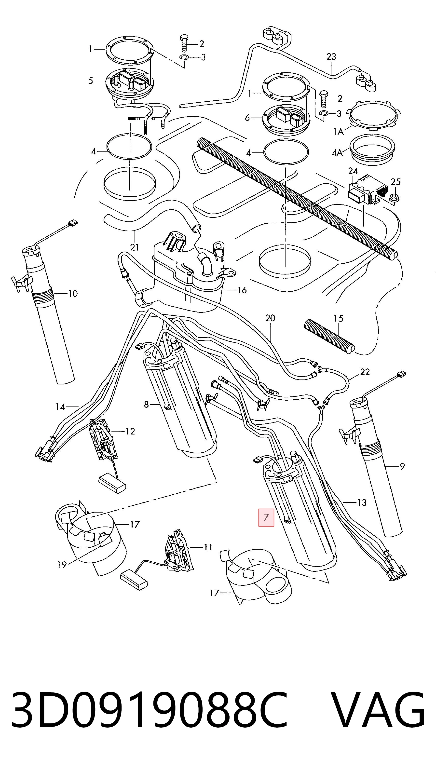 Módulo de bomba de combustível com sensor do nível de combustível Audi A8  4E2, 4E8 ao melhor preço