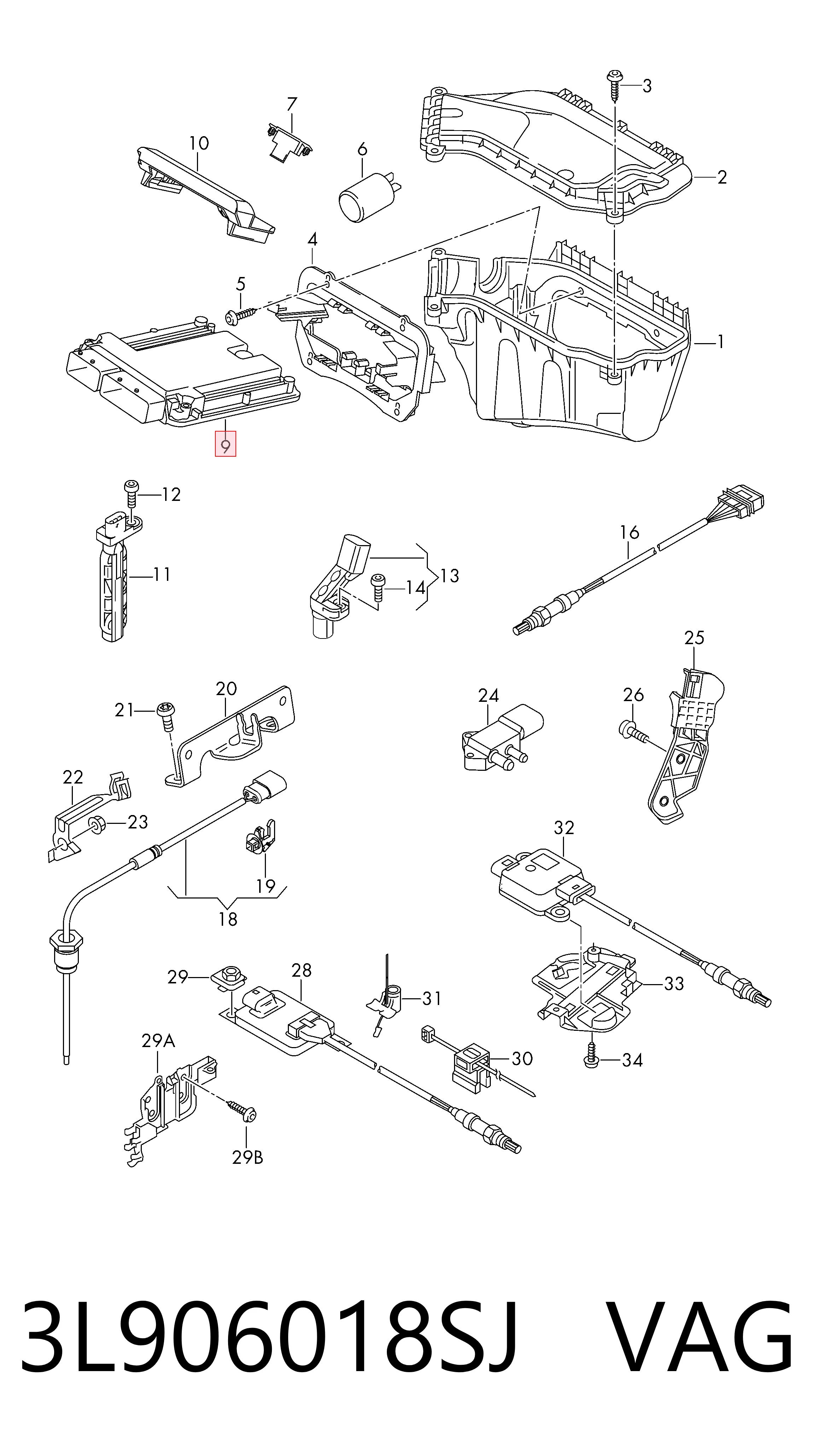 Módulo de direção (Centralina eletrônica) de motor para Audi A5 Sportback 8TA