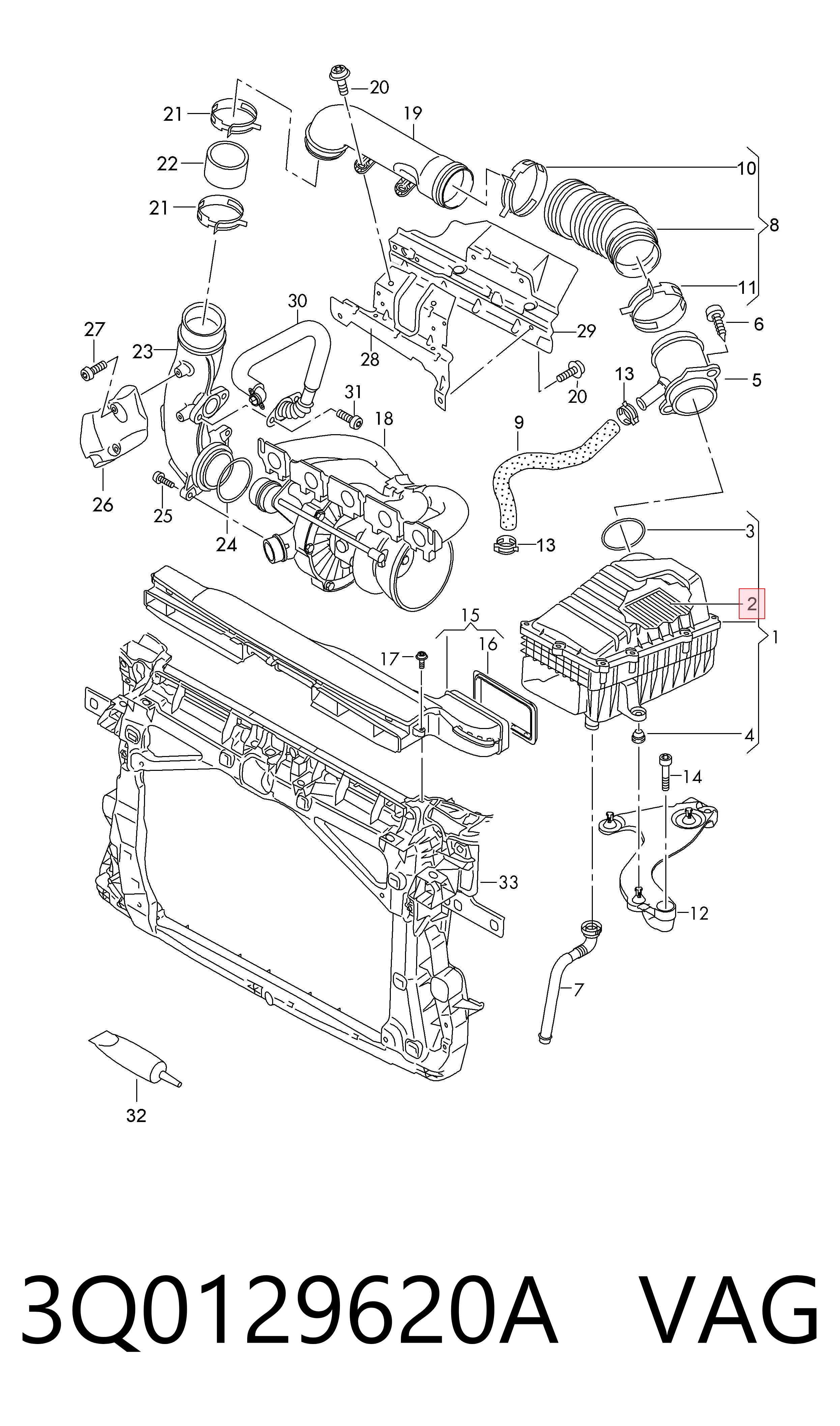 3Q0129620A VAG Filtro de ar
