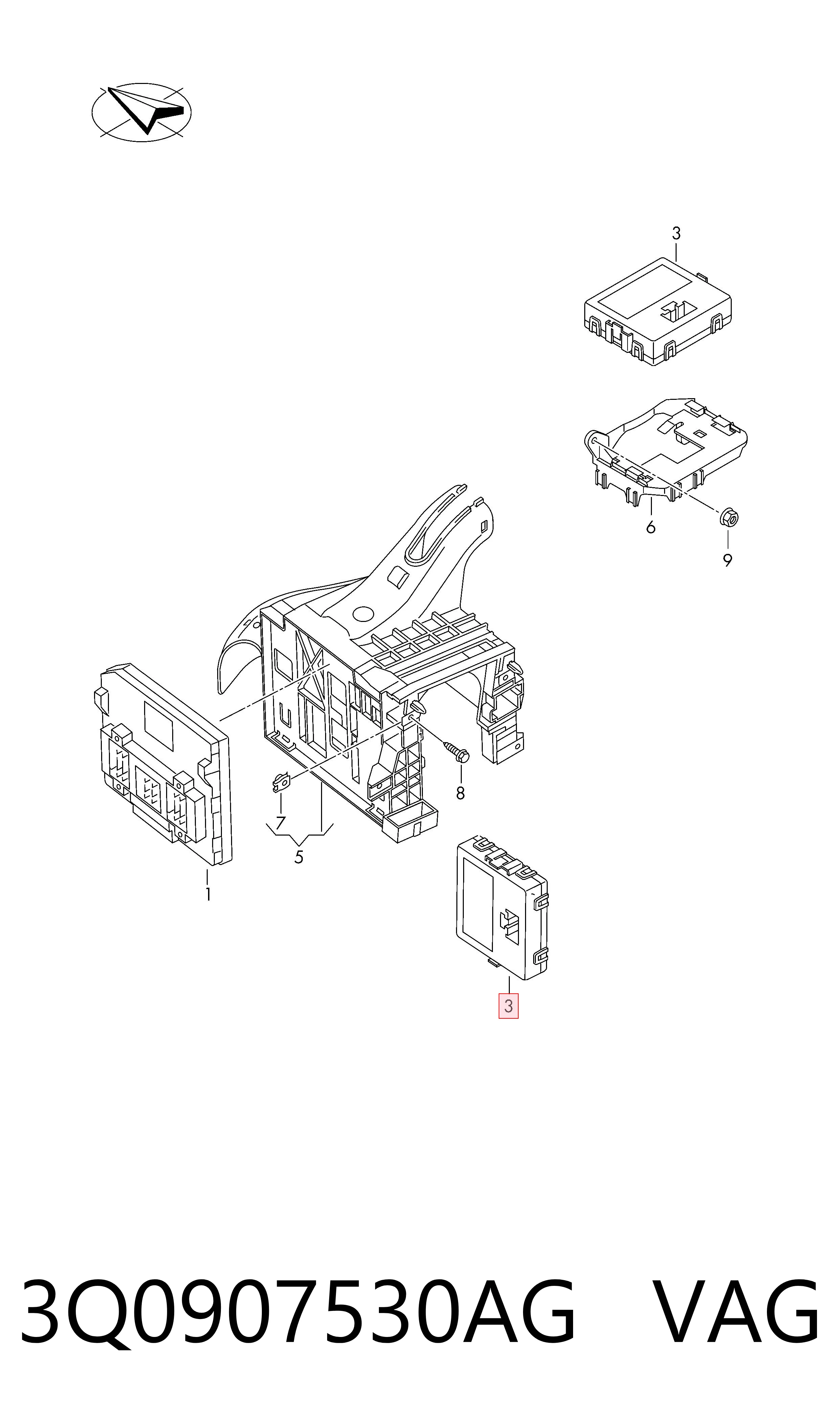 Módulo "Interface de diagnóstico" VAG 3Q0907530AG preço, a partir de 66,67 USD