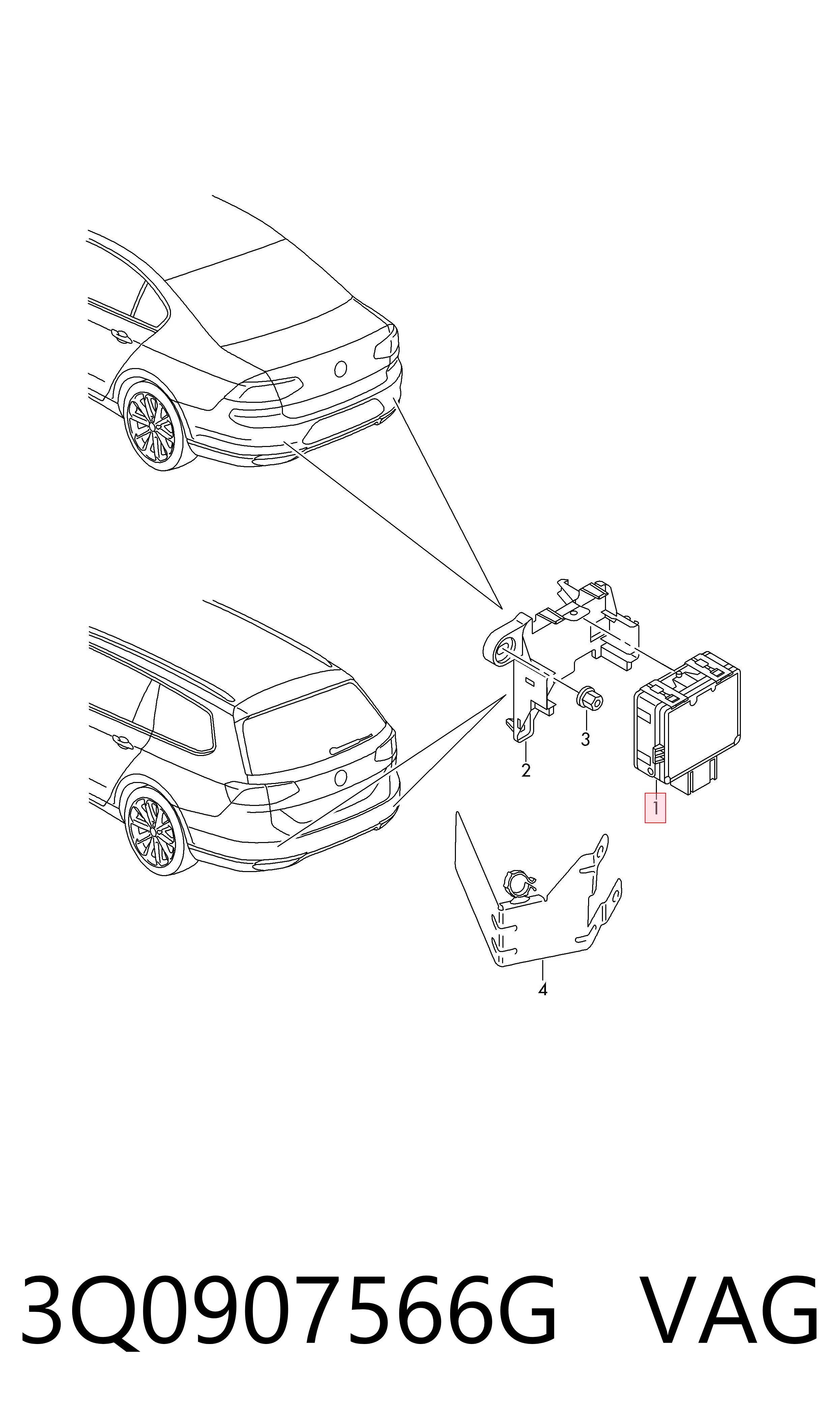 Sensor traseiro de controlo da zona morta VAG 3Q0907566G preço, a partir de 243,47 USD