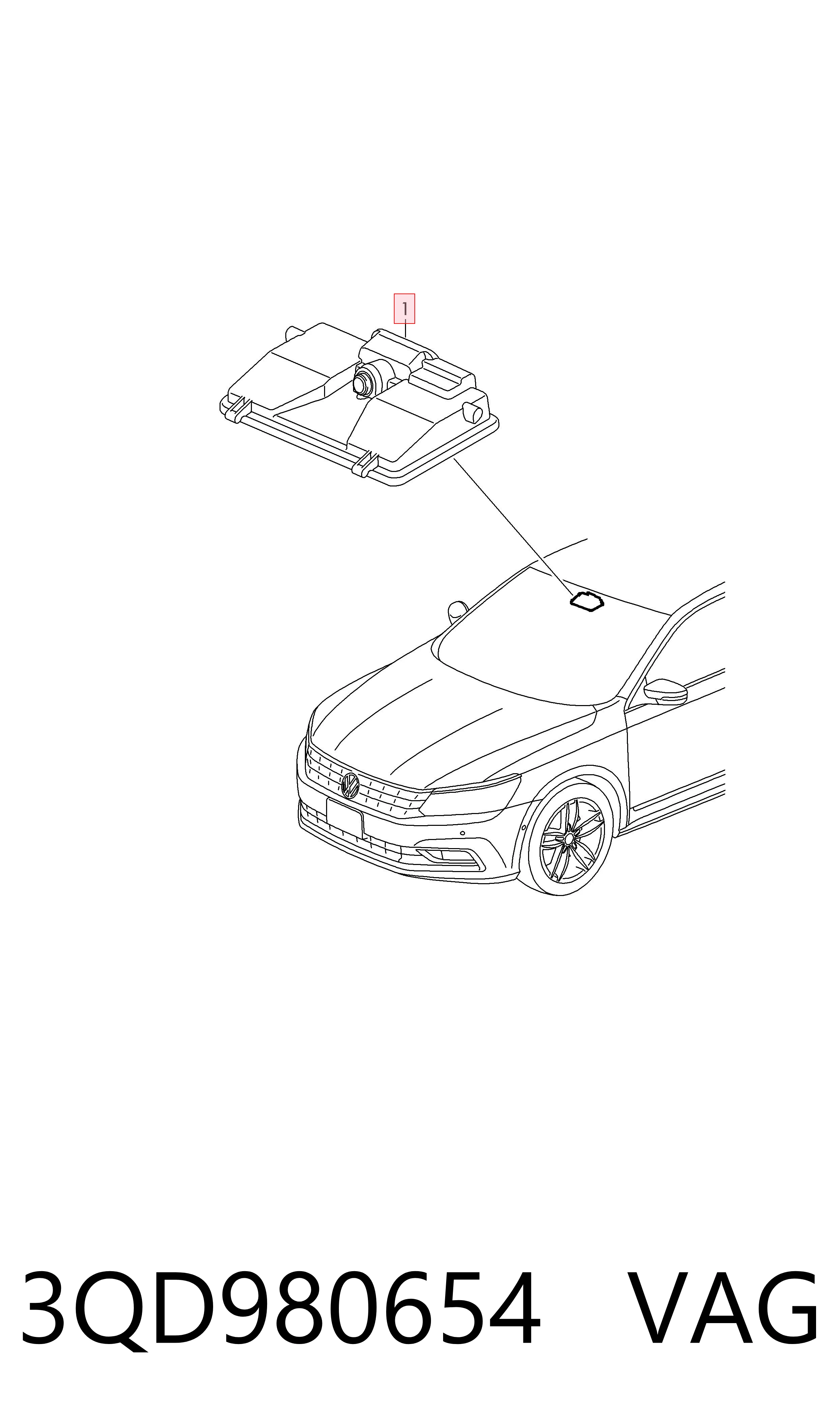 3QD980654 VAG Câmara do sistema para asseguramento de visibilidade