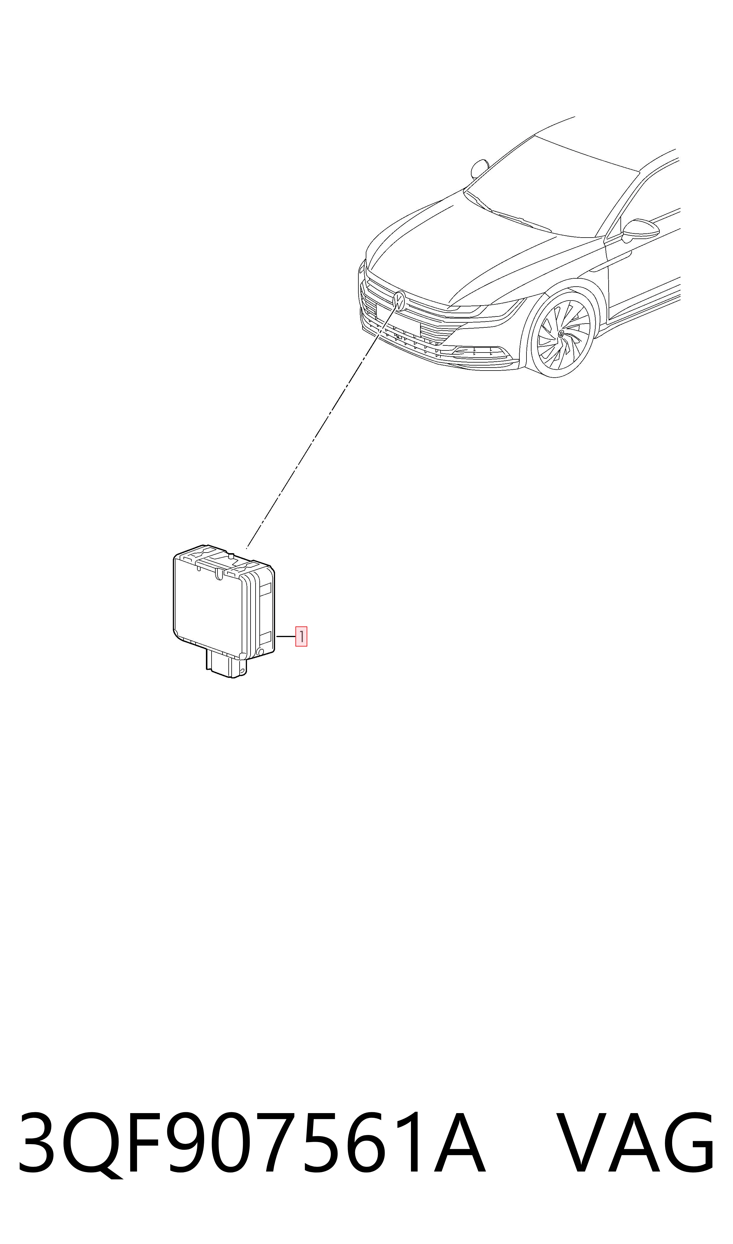 3QF907561A VAG Sensor de radar de distância