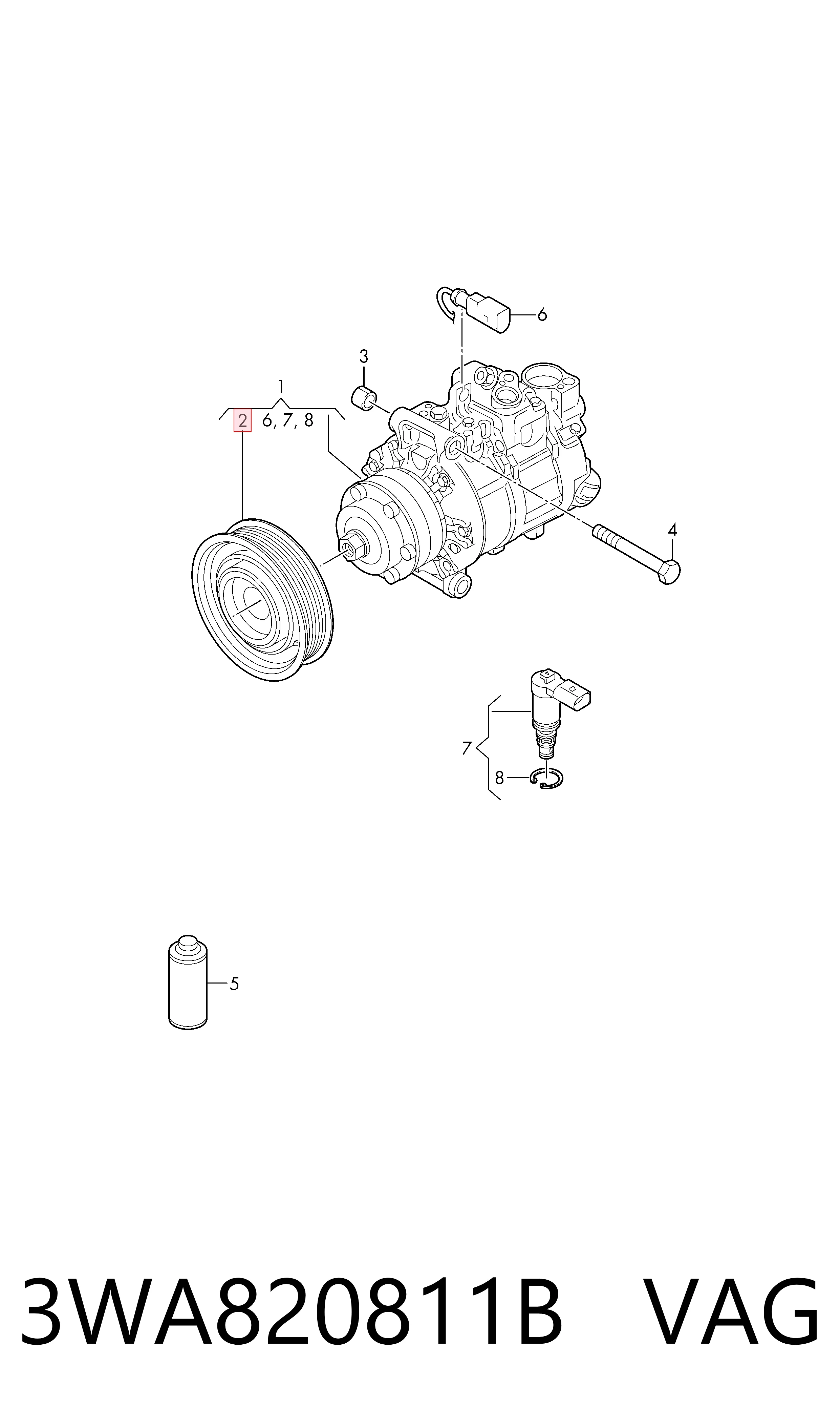  VAG 3WA820811B preço, a partir de 740,12 USD