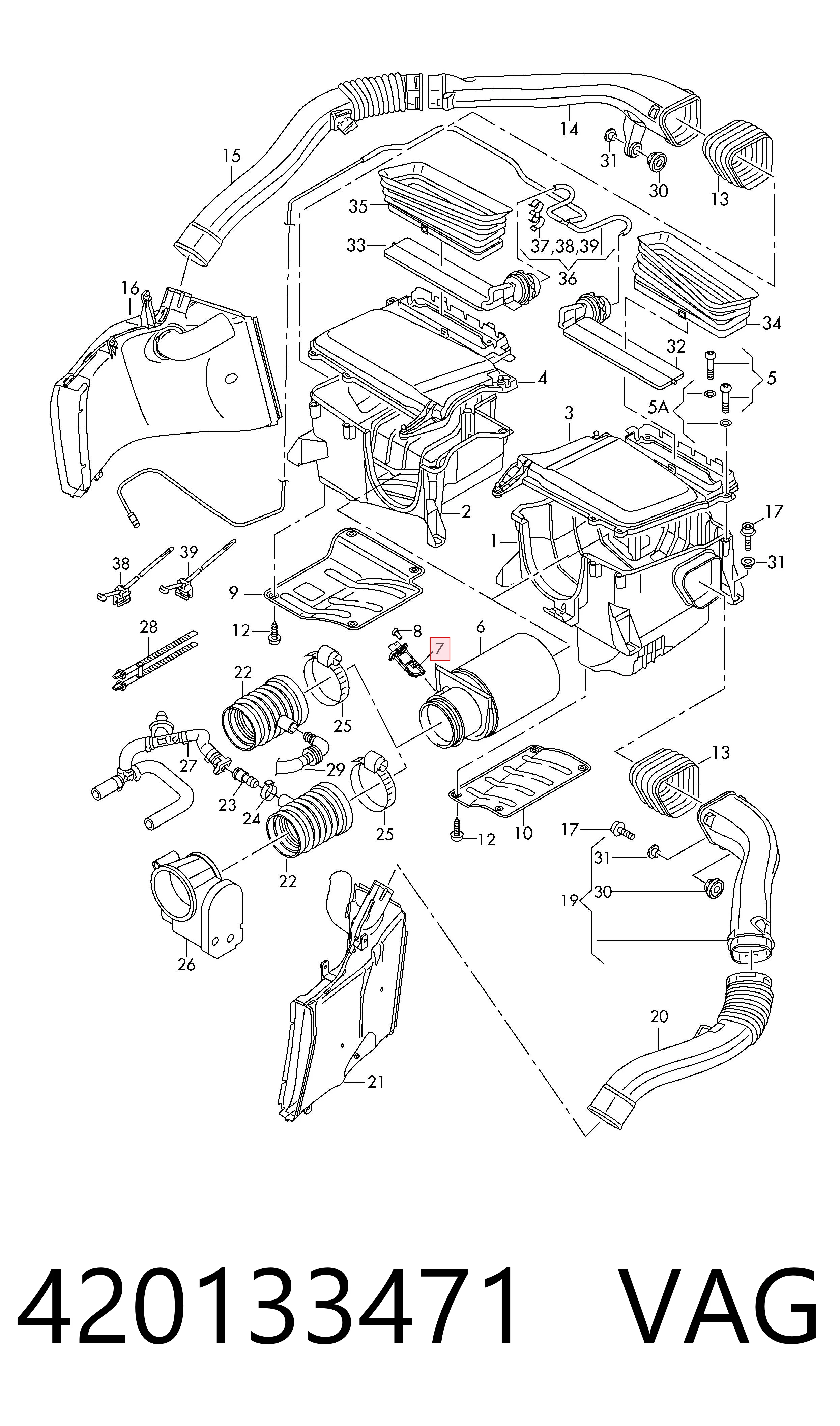 Compre 420133471 Porsche Sensor de fluxo (consumo) de ar, medidor de consumo M.A.F. - (Mass Airflow)
