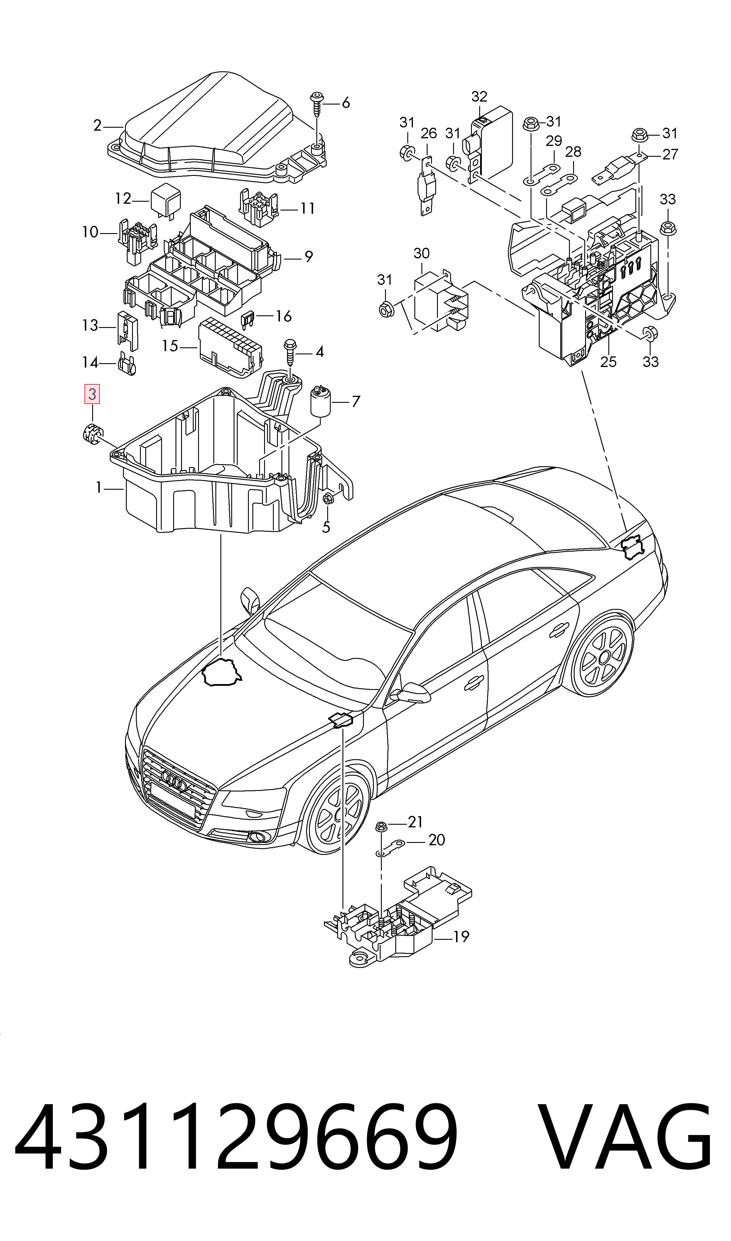 431129669 VAG Coxim de caixa de filtro de ar