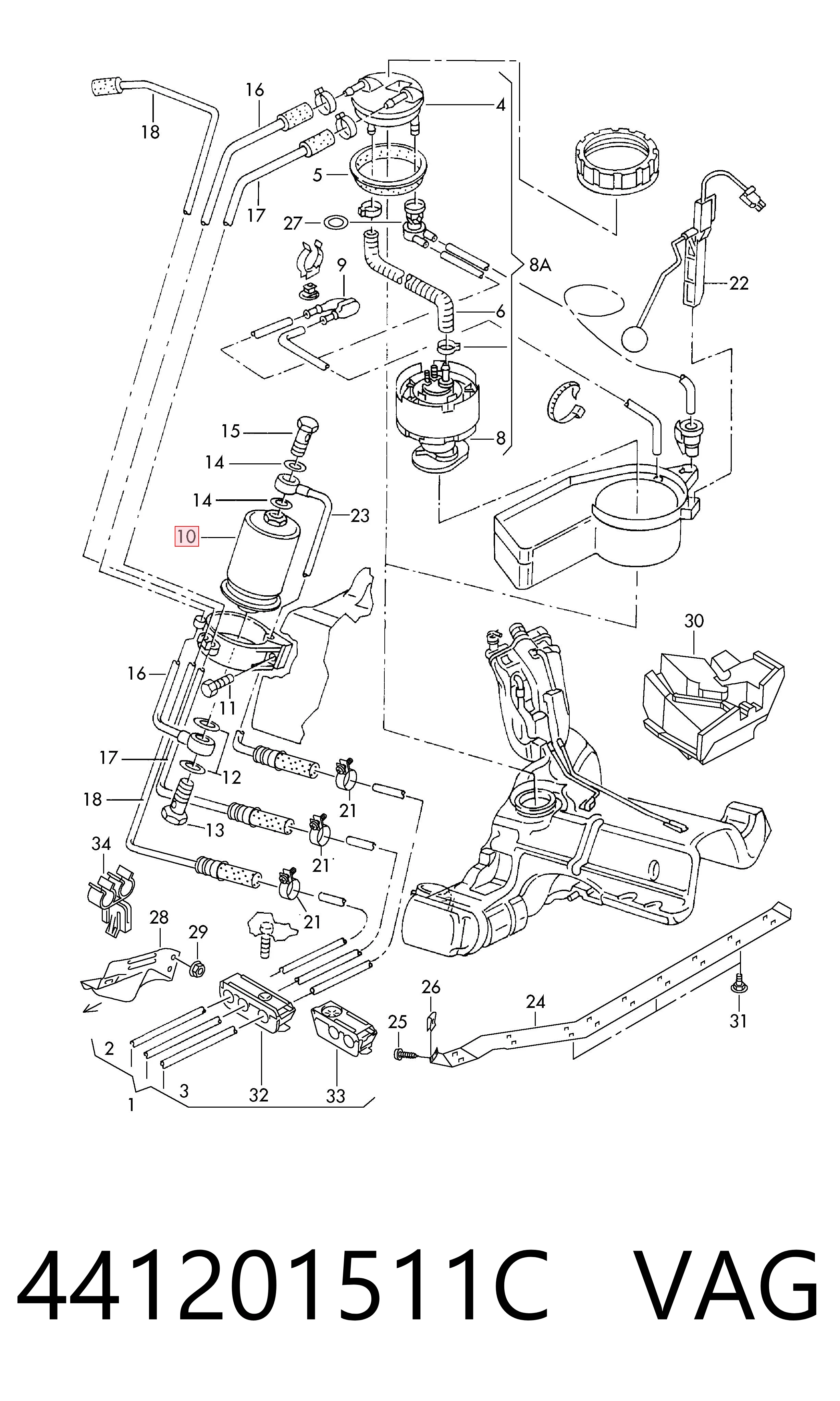 441201511C VAG Filtro de combustível