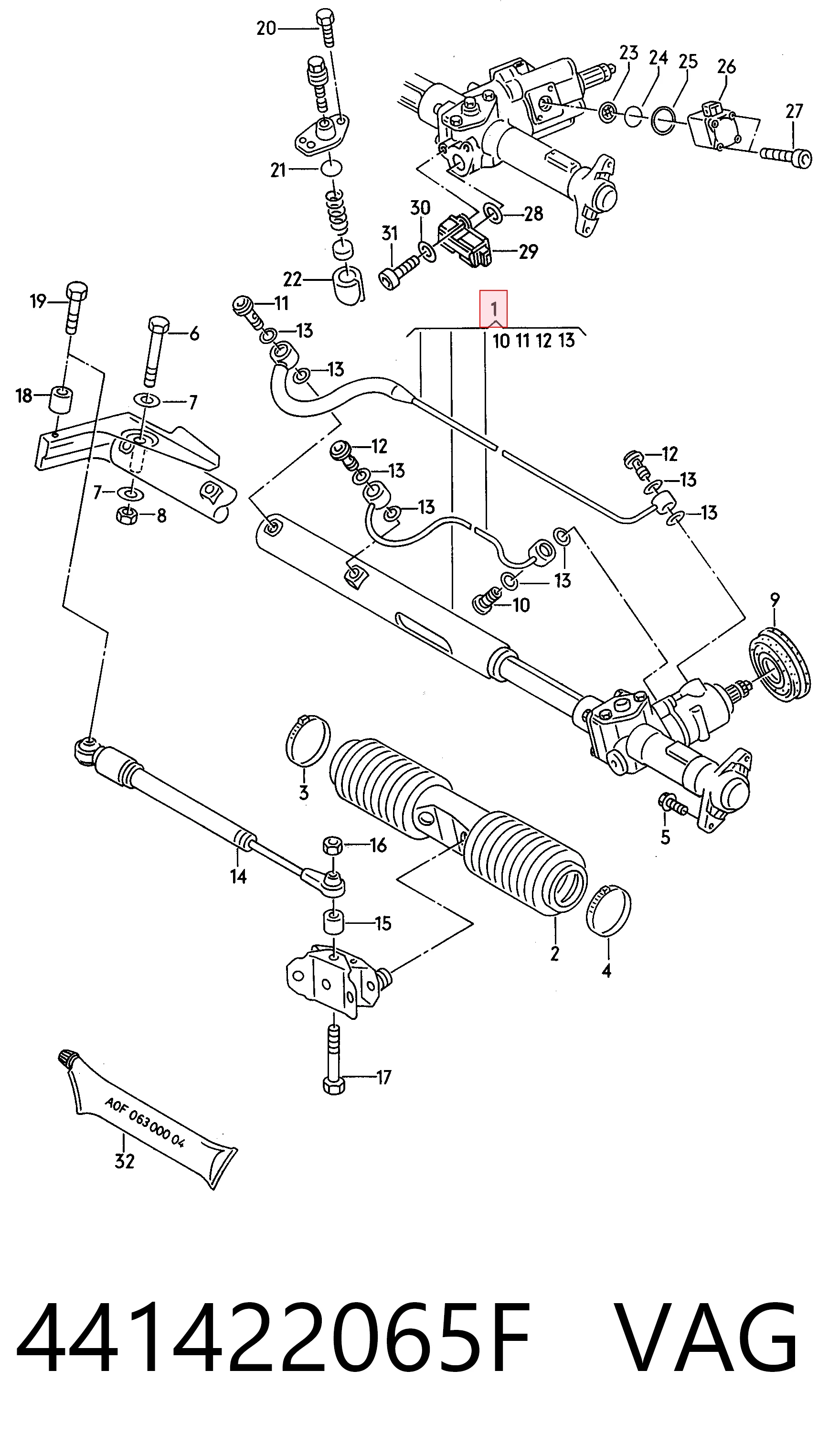 Cremalheira da direção Audi 100 C4 4A2