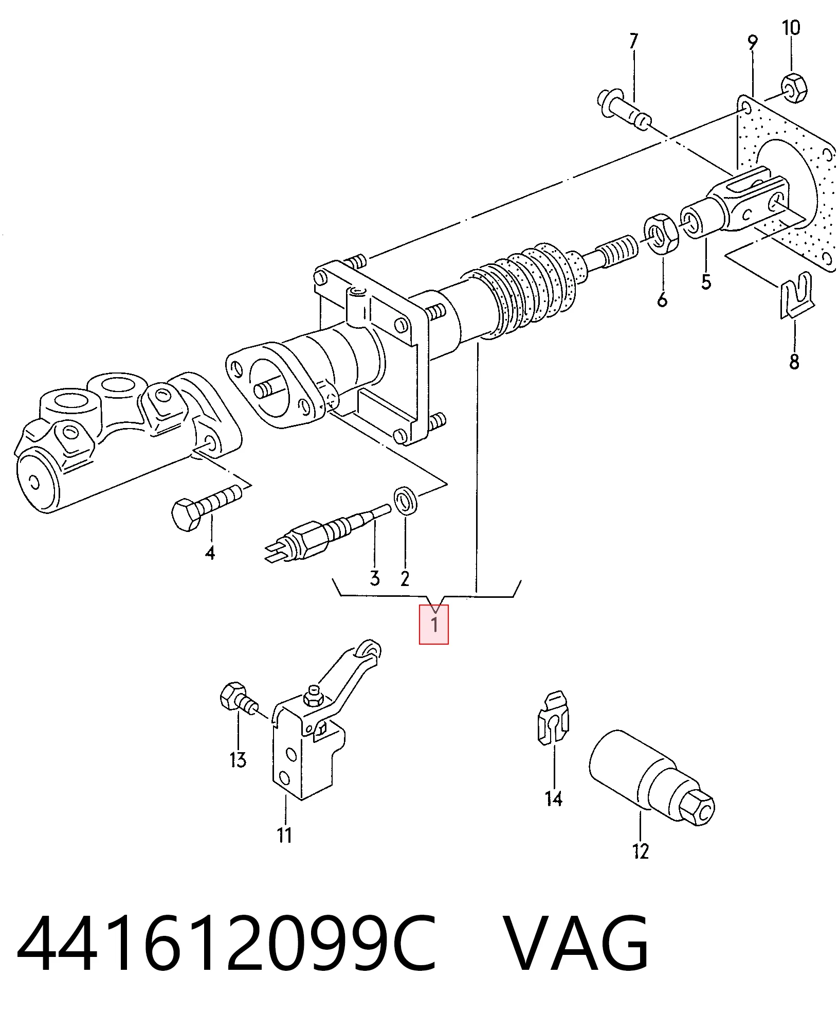 Reforçador dos freios a vácuo para Audi 80 B4 8C2