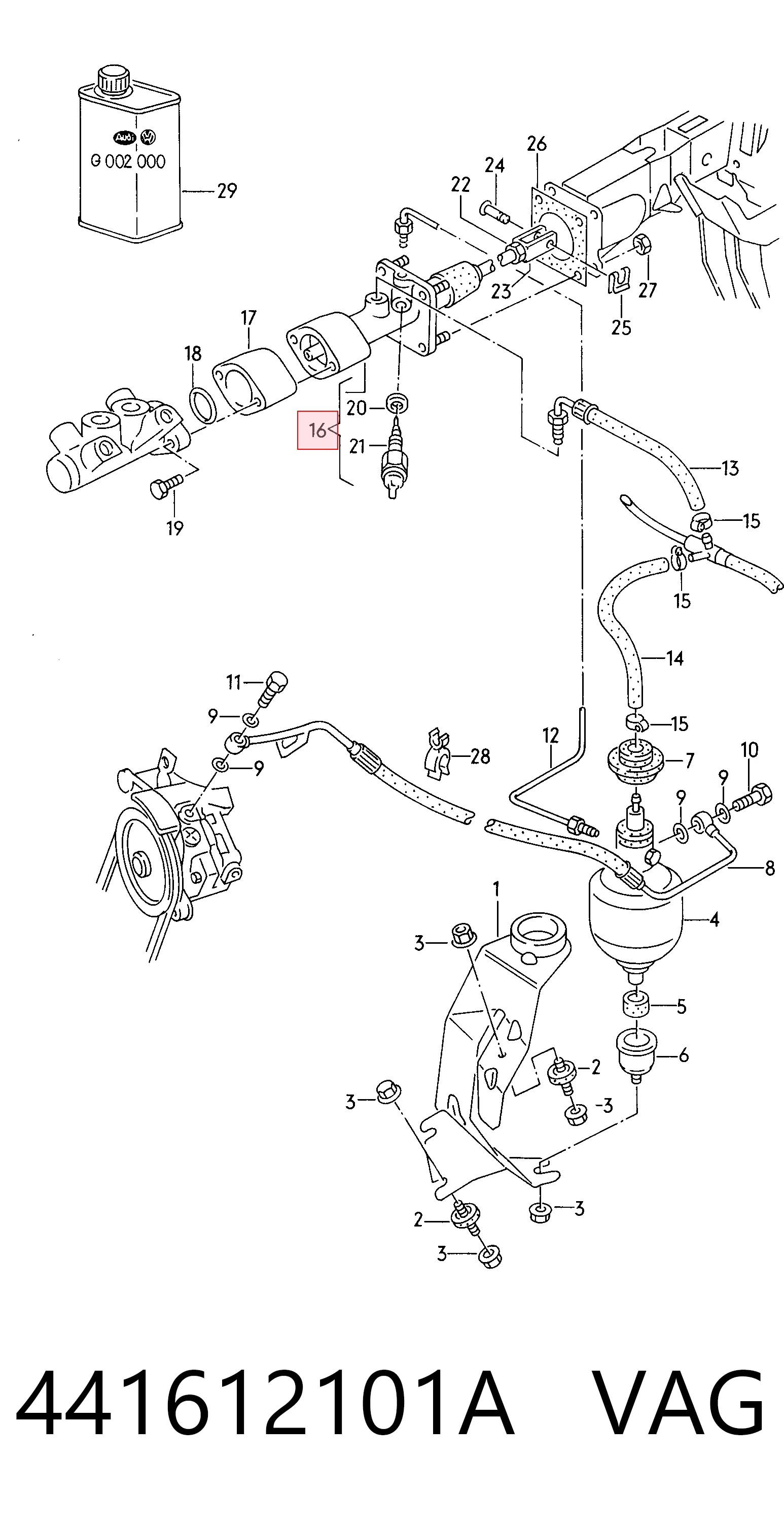 Reforçador dos freios a vácuo Audi 80 B4 8C2