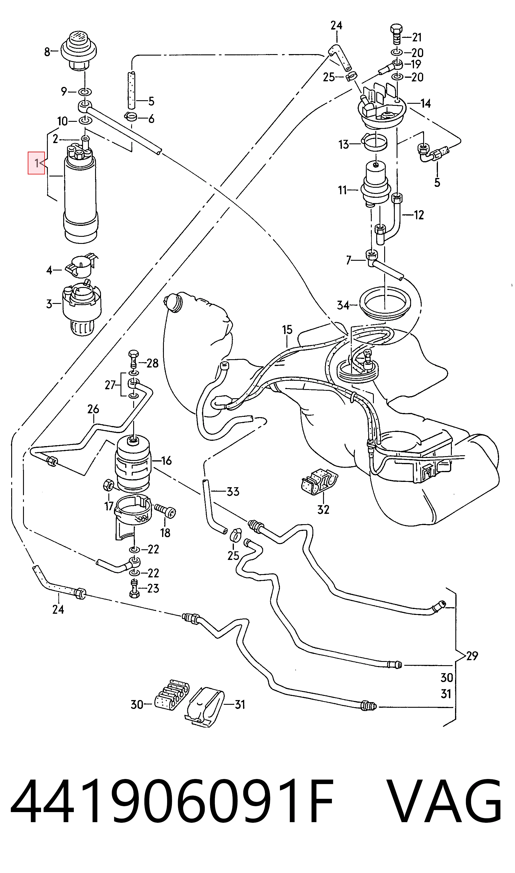  para Audi 100  (4A5)