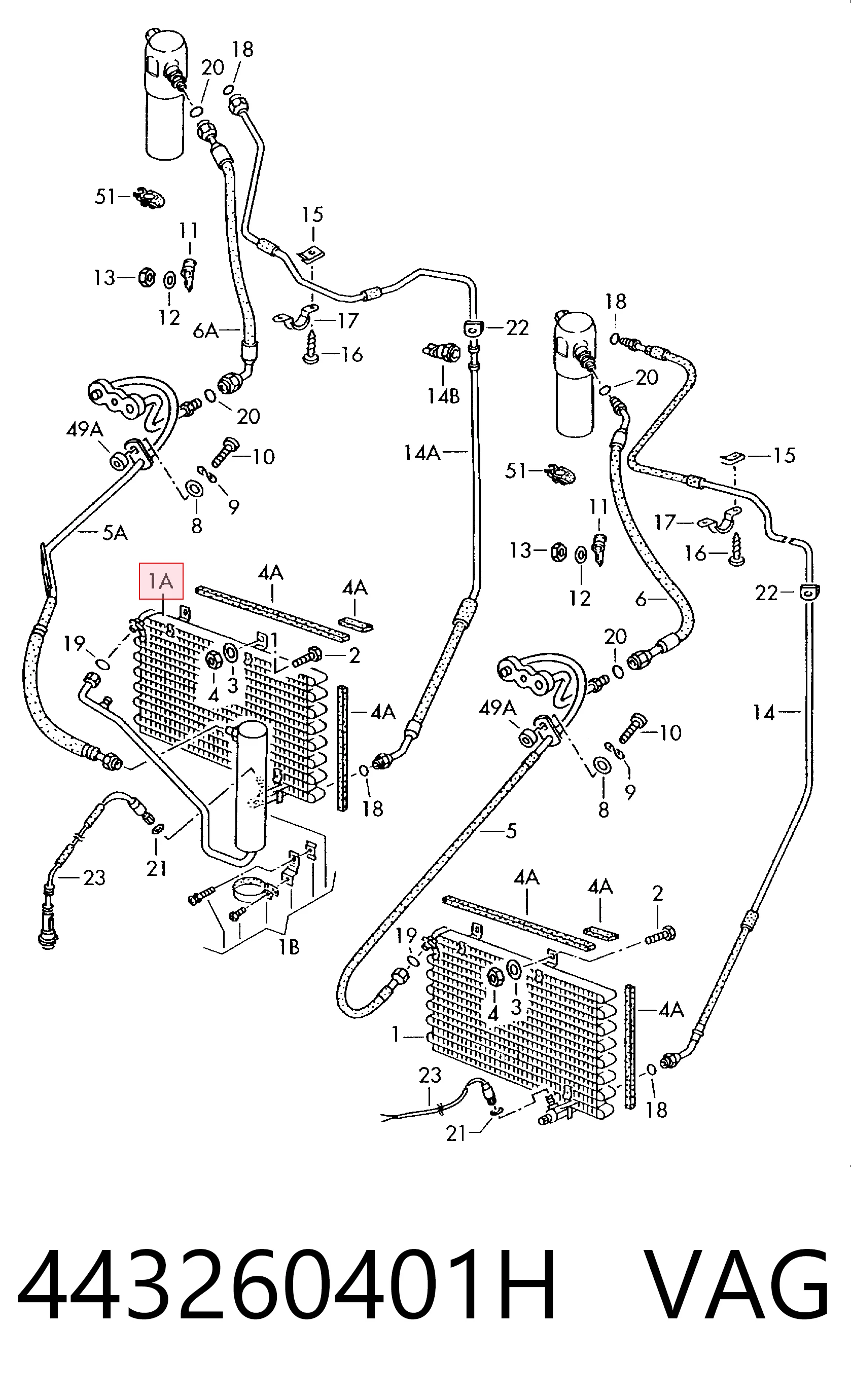 Compre Radiador de aparelho de ar condicionado Audi 100 