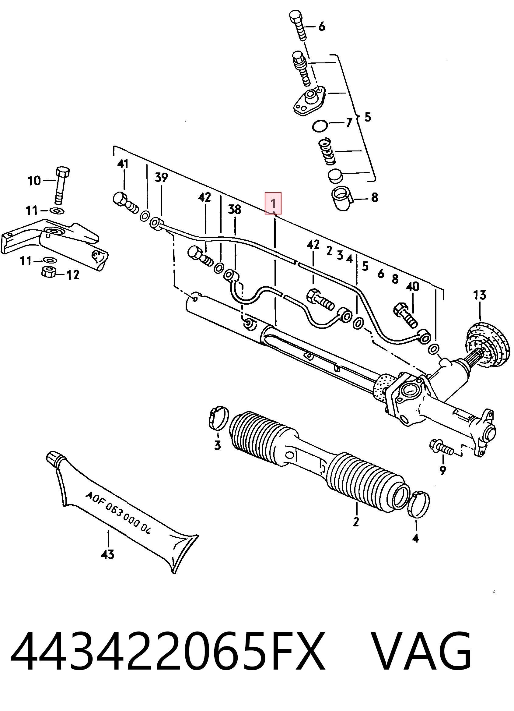 Cremalheira da direção Audi 100  44, 44Q ao melhor preço