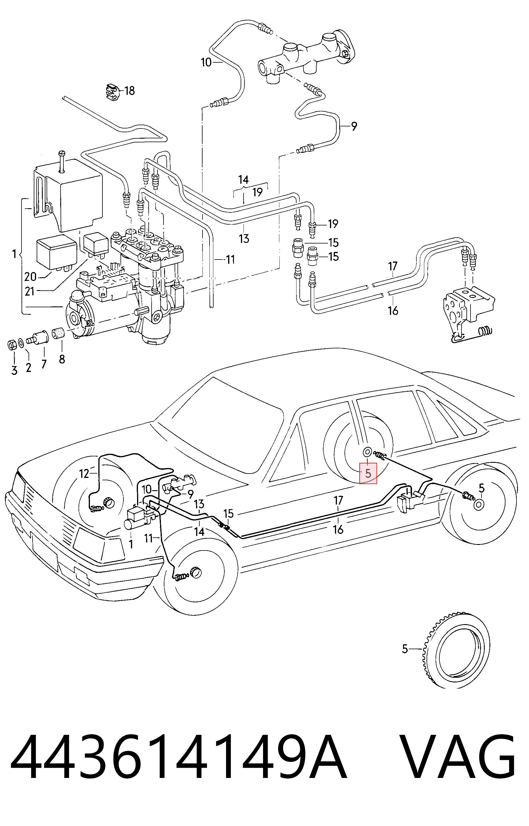 443614149A VAG Anel de ABS