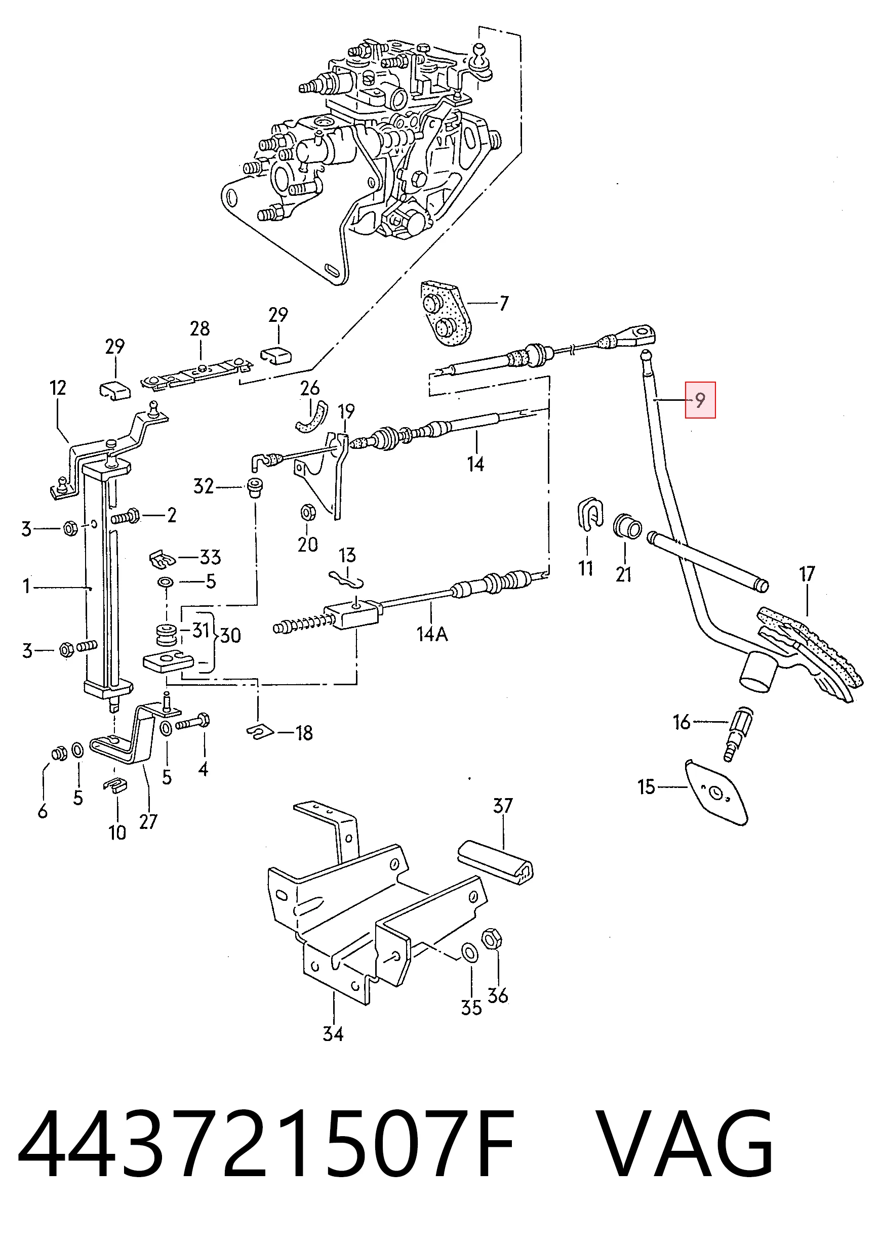 Pedal de gás (de acelerador) Audi 100  44, 44Q ao melhor preço