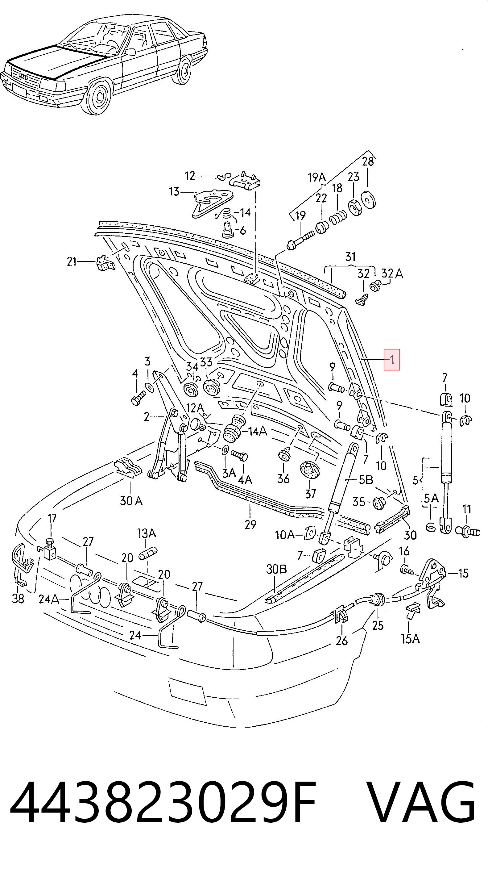 Capota para Audi 100 C3 44, 44Q