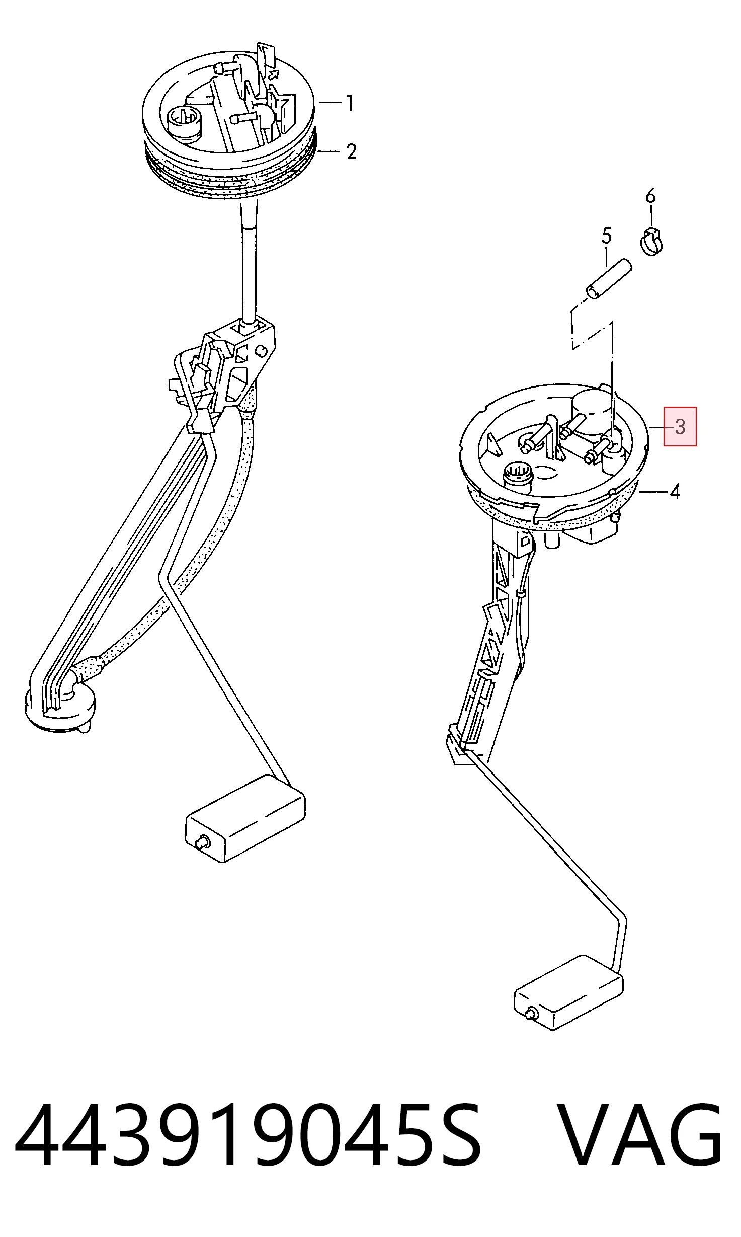 Sensor do nível de combustível no tanque para Audi A6 C4 4A5