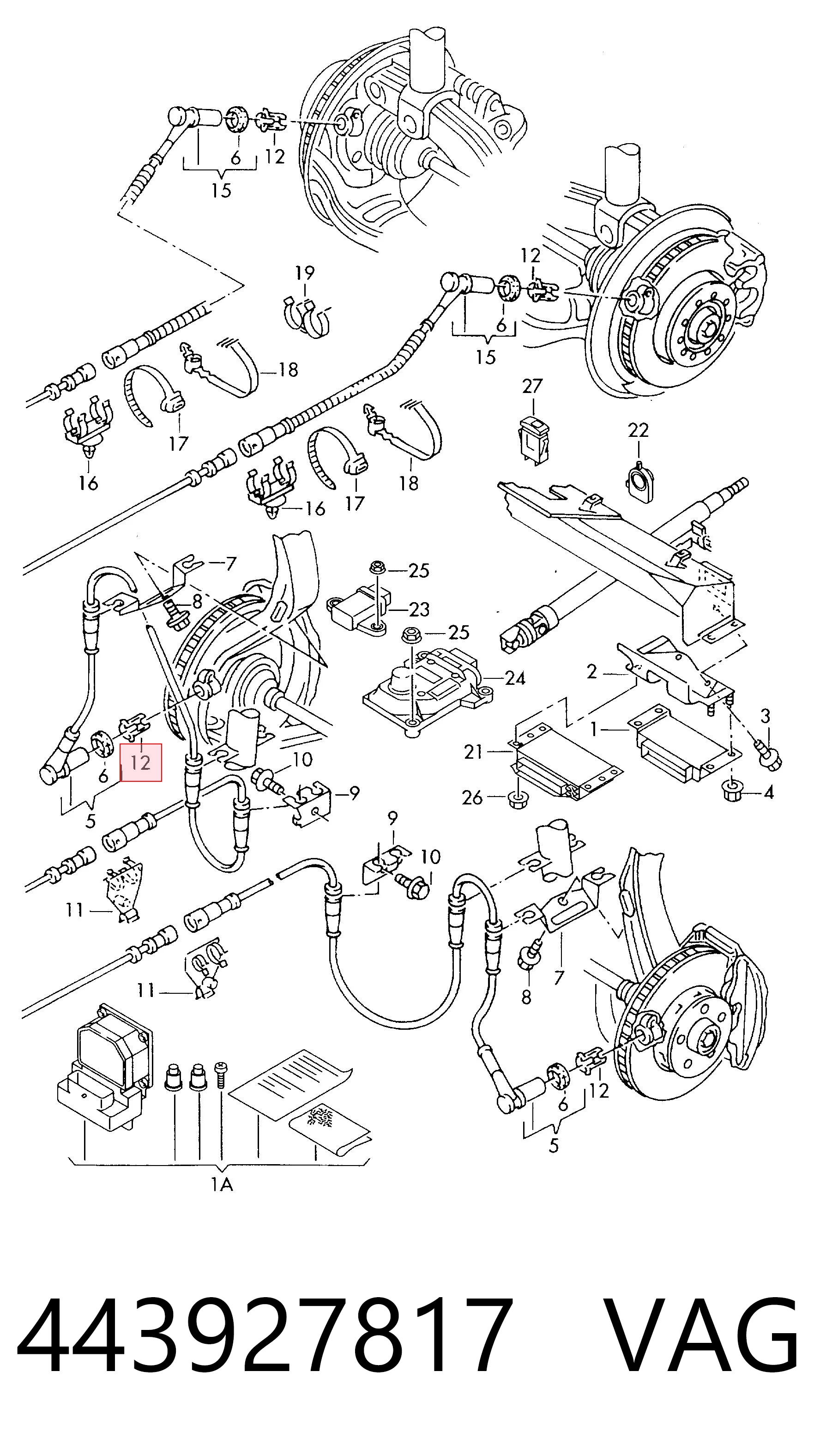 443927817 VAG Consola de sensor ABS